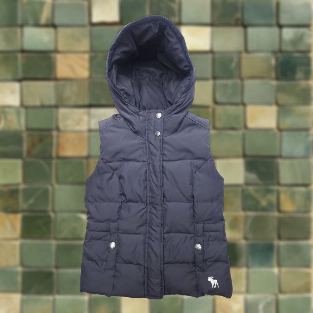 Abercrombie & Fitch Abercrombie & Fitch Goose Down Hooded Puffer Vest Womens XS Gray Vintage No? Size XS / US 0-2 / IT 36-38 - 1 Thumbnail