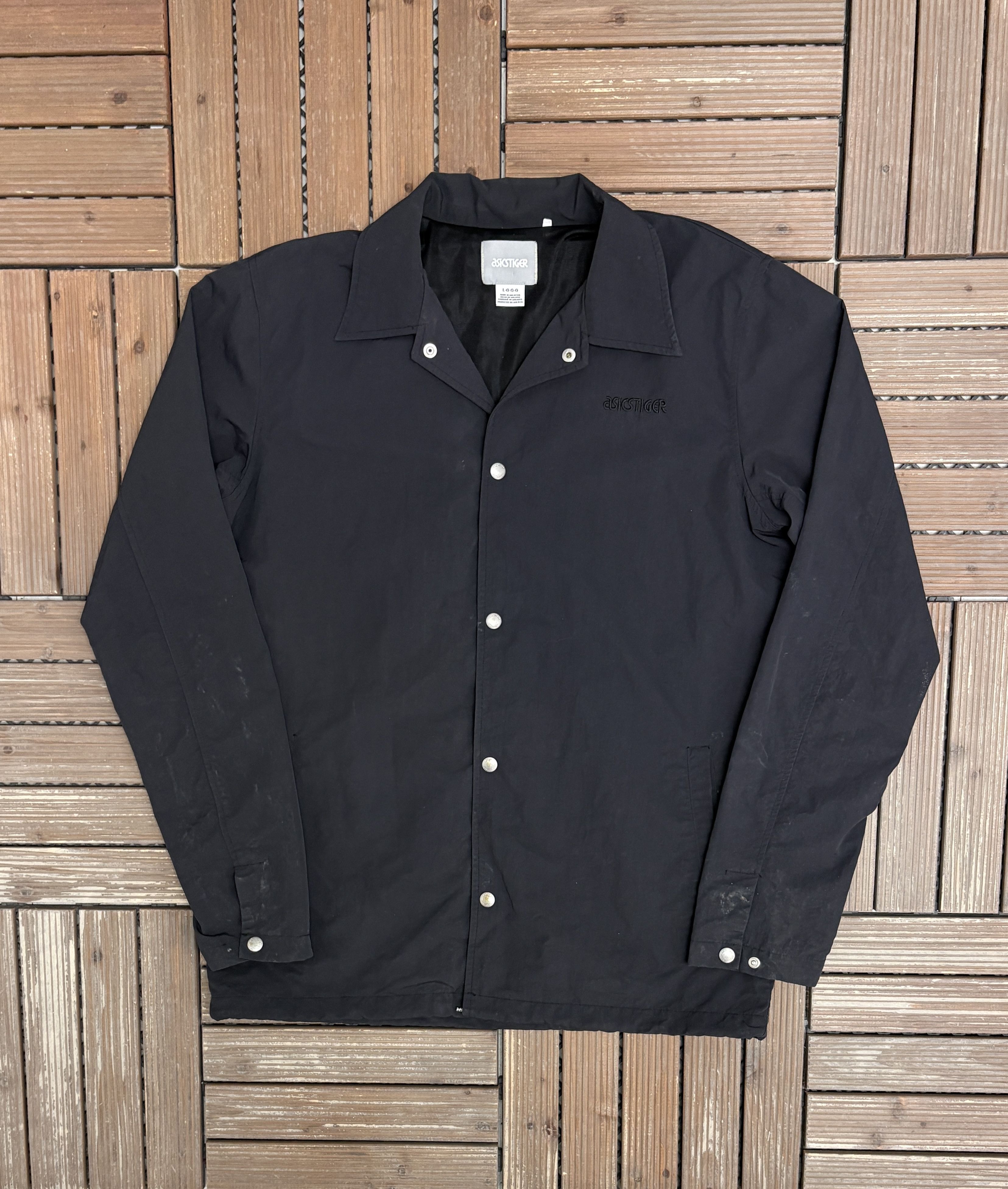 Asics ASICS Tiger Embroidered Black Coach Jacket Size US L / EU 52-54 / 3 - 1 Thumbnail