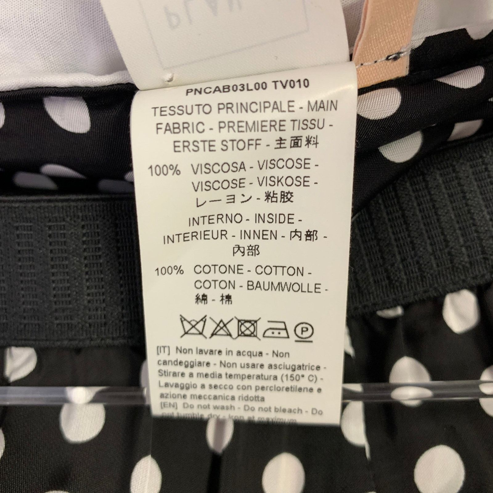 Plan C Black White Viscose Polka Dot Elastic Waistband Casual Pants Size 24" / US 00 / IT 34 - 5 Thumbnail