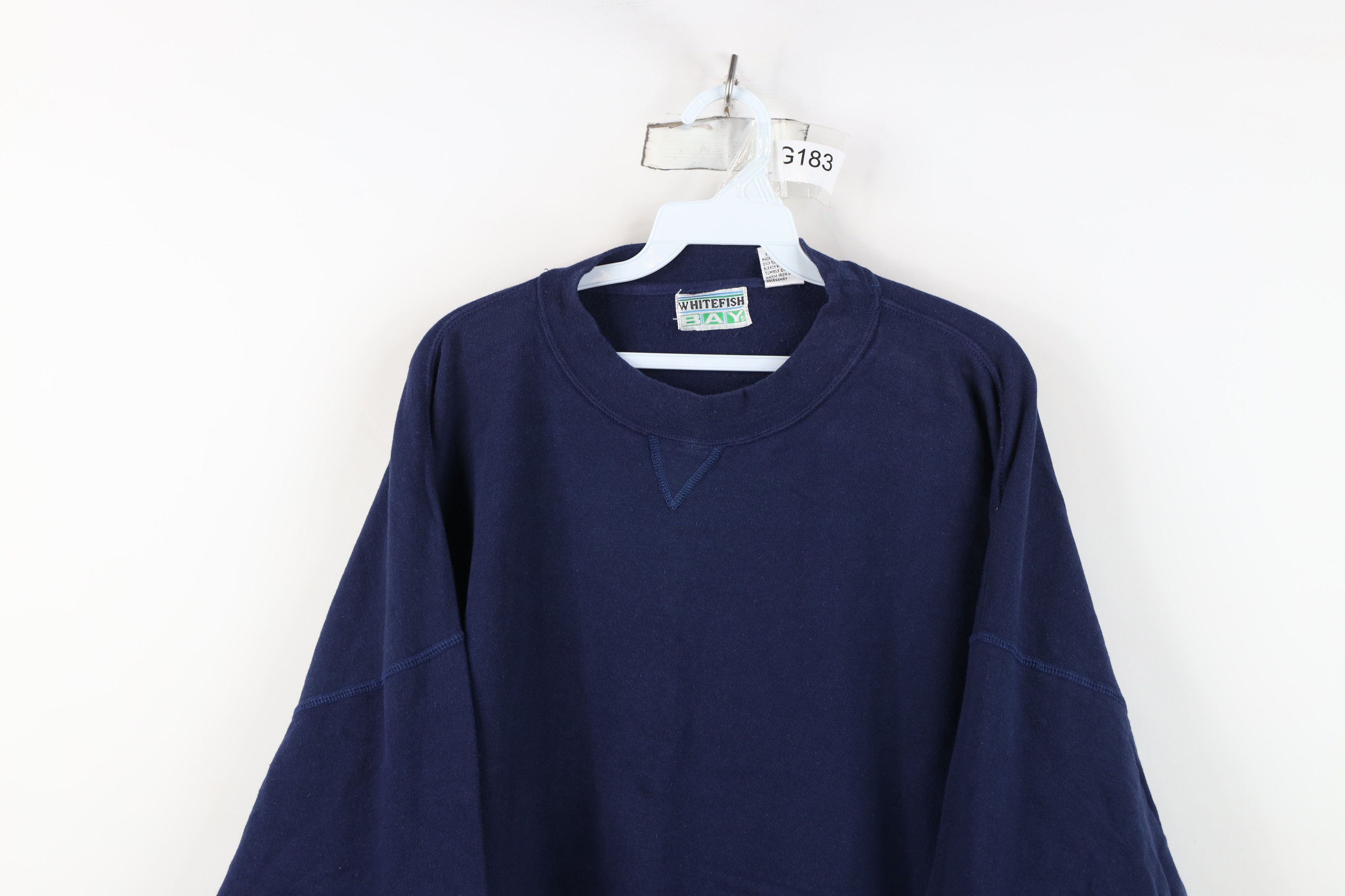 Vintage Deadstock Vintage 90s Streetwear Terry Sweatshirt Blue Size US XL / EU 56 / 4 - 2 Thumbnail