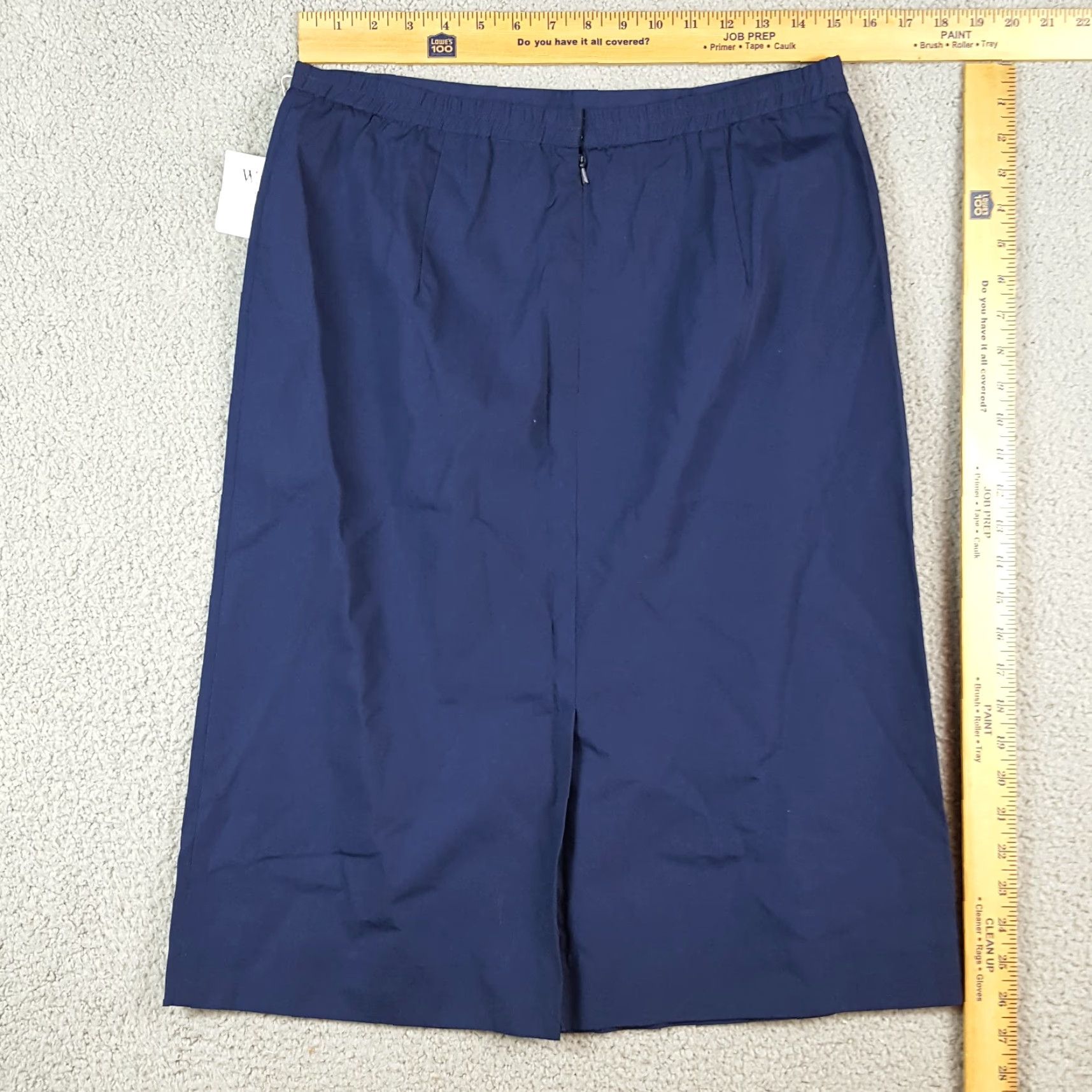 Vintage Vintage 90s Preppy Pencil Straight Navy Blue Women's Size 14 Knee Length Skirt Size 36" / US 14 / IT 50 - 5 Thumbnail