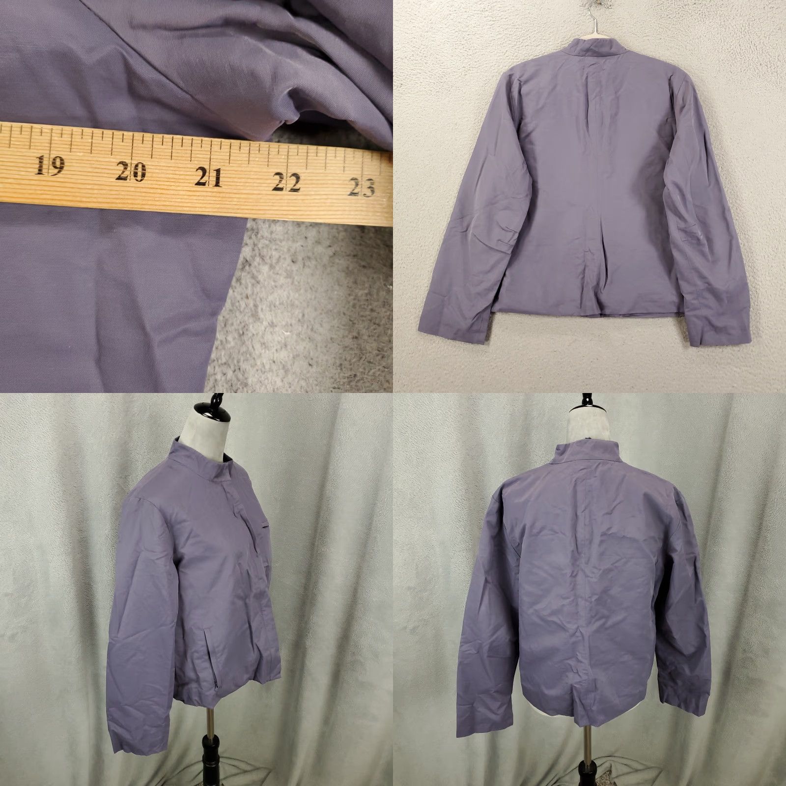 Eileen Fisher VINTAGE Eileen Fisher Jacket Womens L Purple Full Zip Pockets Lined Knit Cotton Blend Short Sleeve? Size L / US 10 / IT 46 - 8 Thumbnail