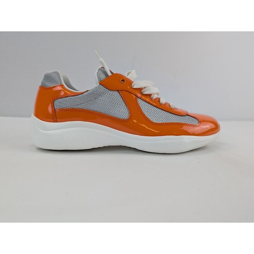 Prada o1rshd1 America's Cup Vernice Bike Sneakers in Papaya Arge Size US 9 / EU 42 - 4 Thumbnail