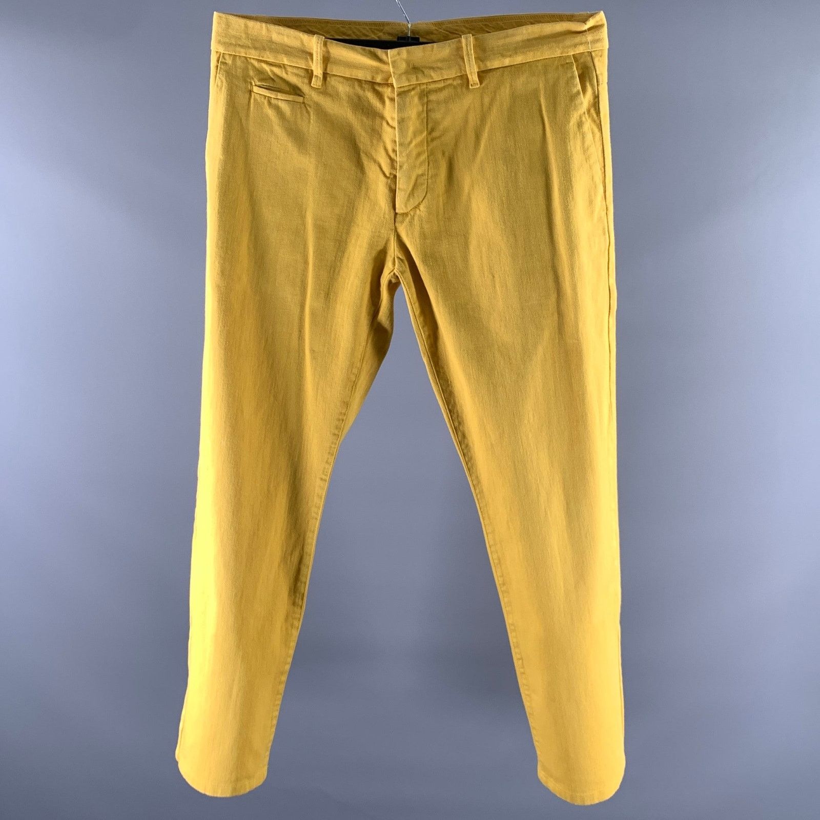 Jil Sander JIL SANDER Size 33 Yellow Cotton Denim Pants Size US 33 - 1 Thumbnail