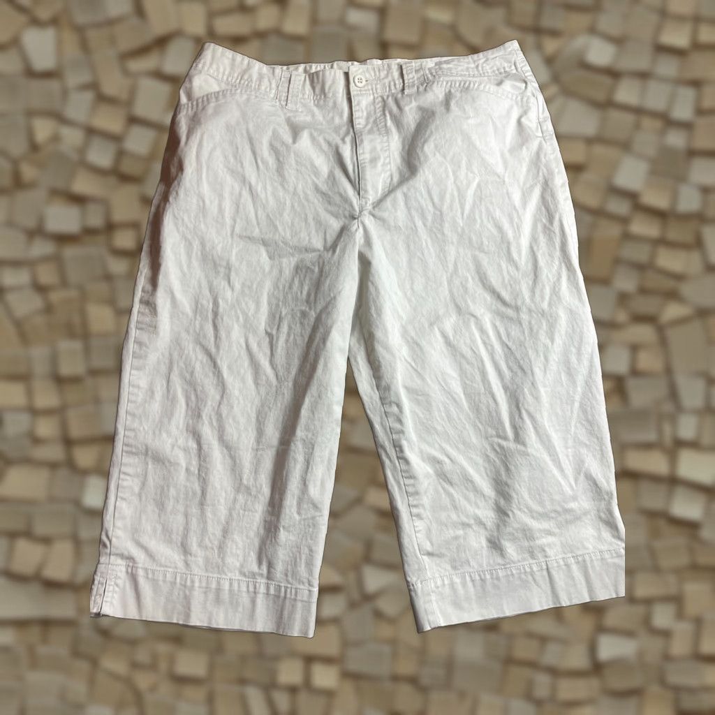 Vintage White Stag Capri Pants Women's 14 Tan High Rise Stretch Pockets Jersey? (Note: Continue) Size 36" / US 14 / IT 50 - 1 Thumbnail