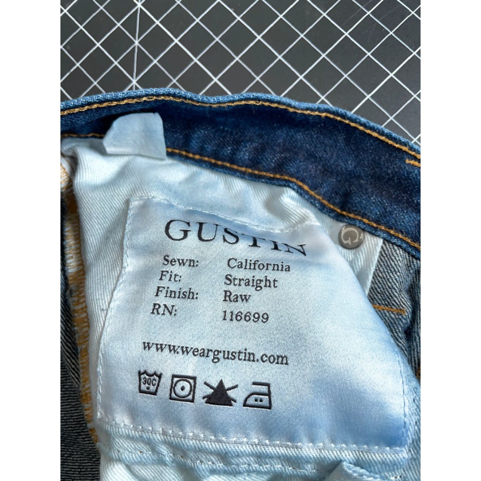 Gustin Gustin California Straight Leg Jeans Men's 32 x 33 Blue Raw Selvedge Denim 5-Pocket Straight Rise Mid Vintage: No Mens Size US 32 / EU 48 - 4 Thumbnail