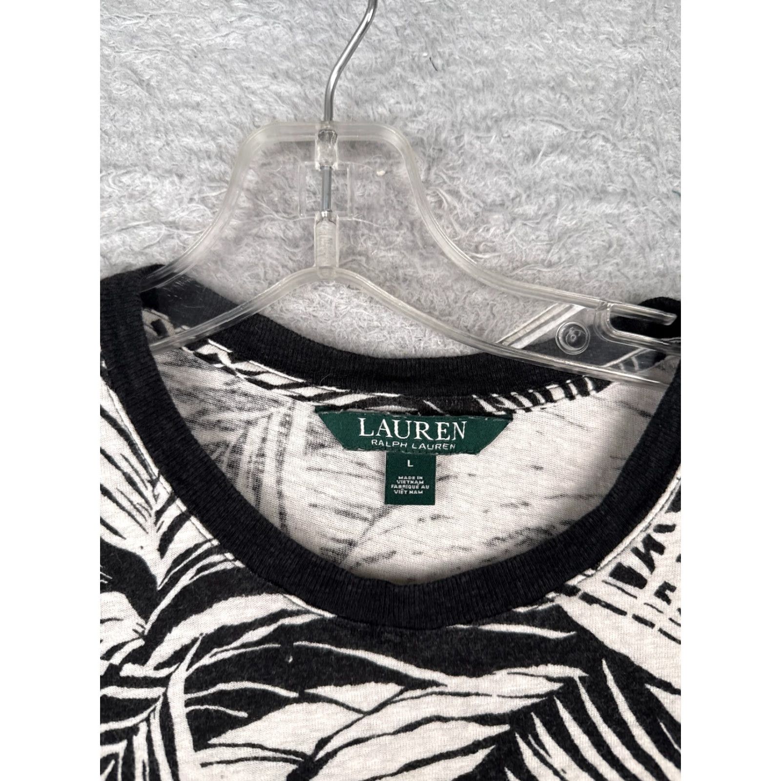 Ralph Lauren VINTAGE Lauren Ralph Lauren Shirt Women L Black Floral Crew Neck Linen Blend Size L / US 10 / IT 46 - 6 Thumbnail
