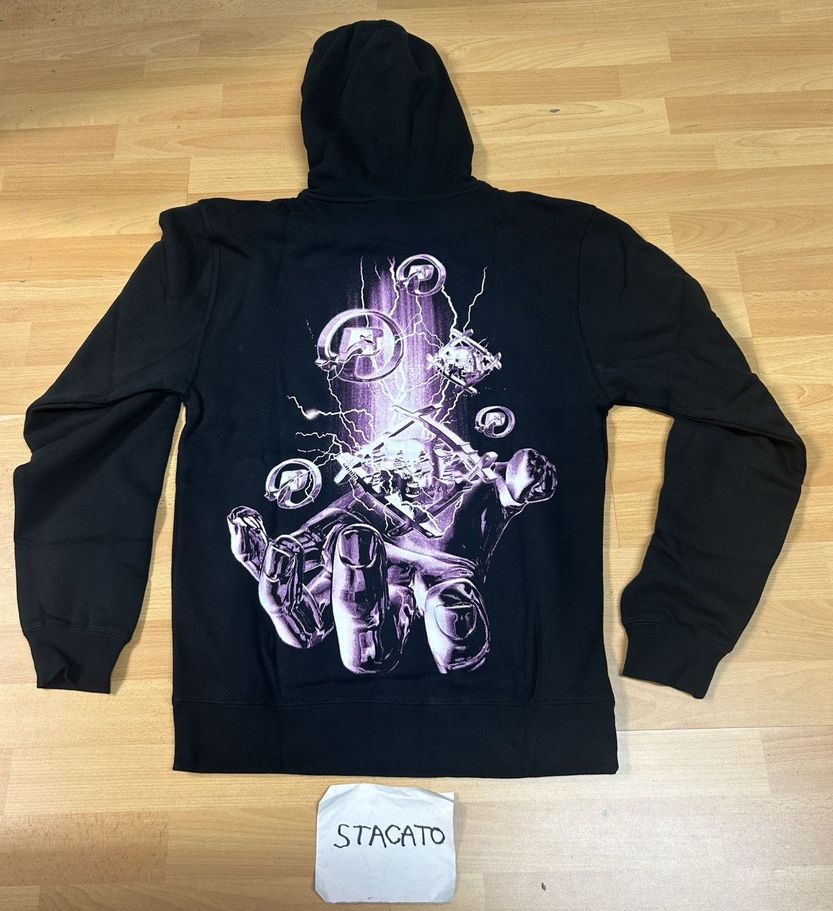 Hollow Squad × Rap Tees × Xavier Wulf / Hollow Squad Pressure x Hollow Squad Xavier Wulf Palm Hand Hoodie Black Size US M / EU 48-50 / 2 - 1 Thumbnail