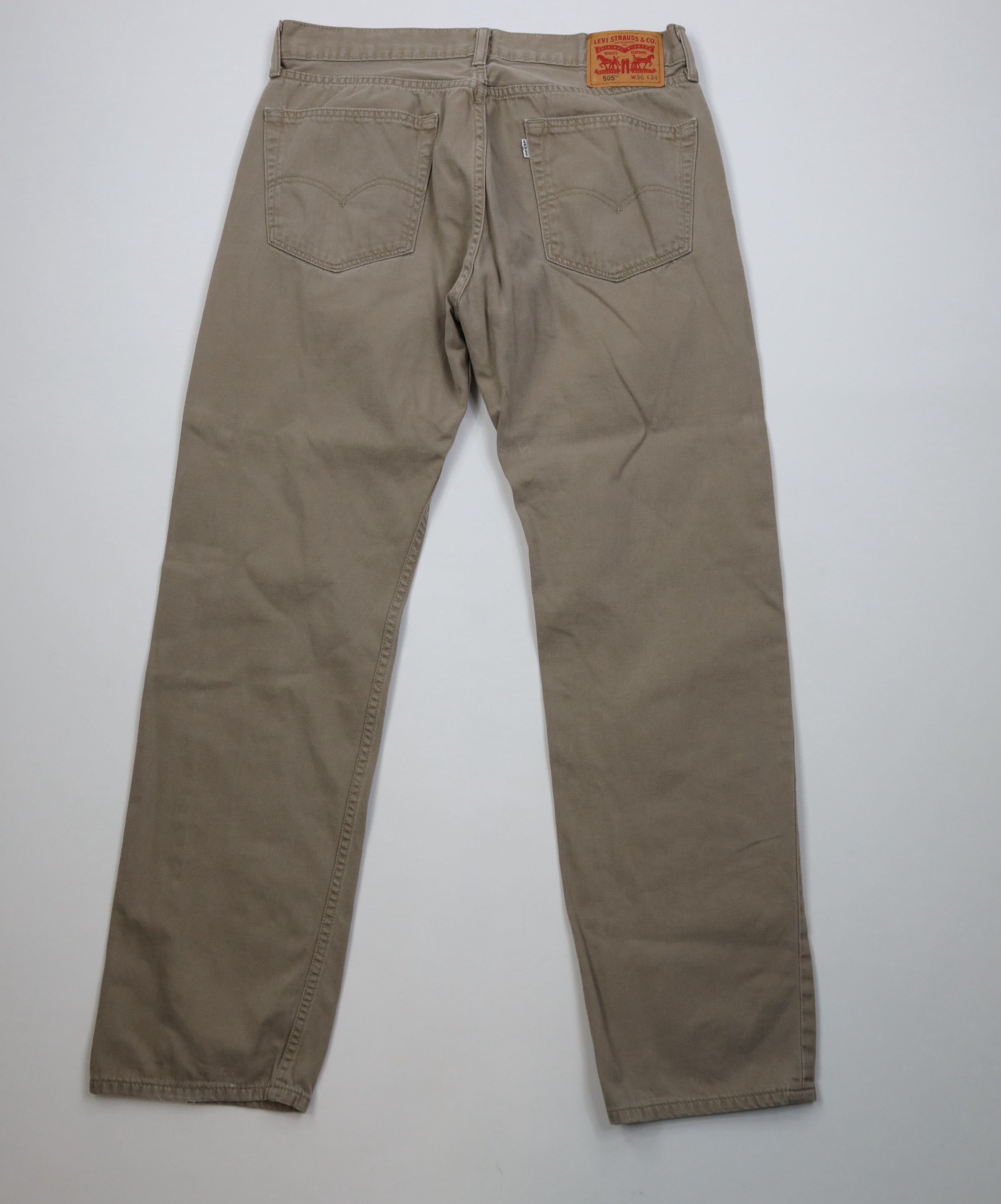 Levi's Vintage Y2K Levis 505 Regular Straight Leg Denim Jeans Beige Size US 36 / EU 52 - 9 Thumbnail