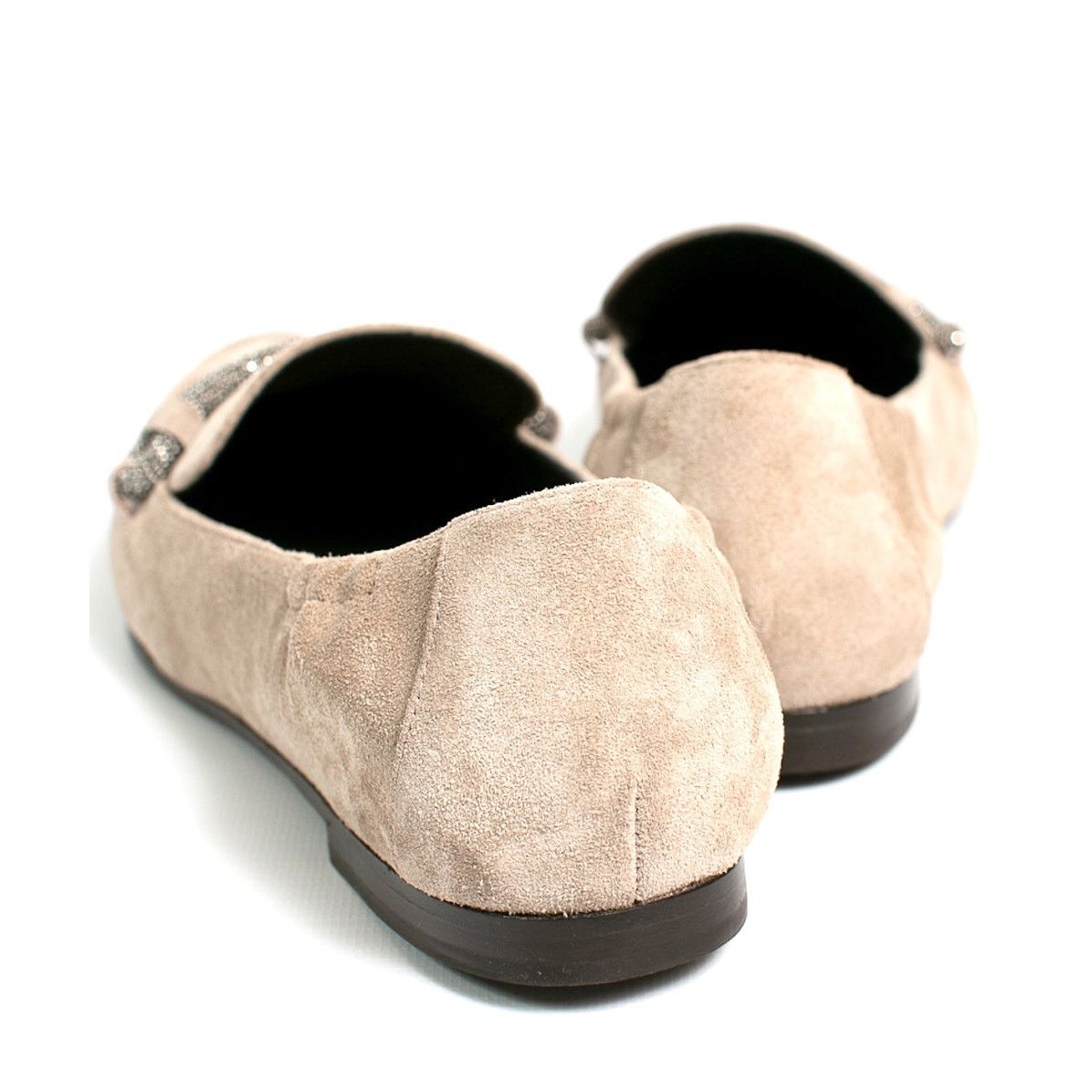 Brunello Cucinelli Brunello Cucinelli Woman's Suede Beaded Loafers Grey 36 Size US 6 / IT 36 - 8 Thumbnail