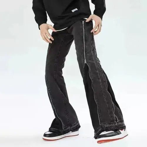 Japanese Brand × Jean High street handsome wide-leg jeans with zipper design Size US 32 / EU 48 - 4 Thumbnail