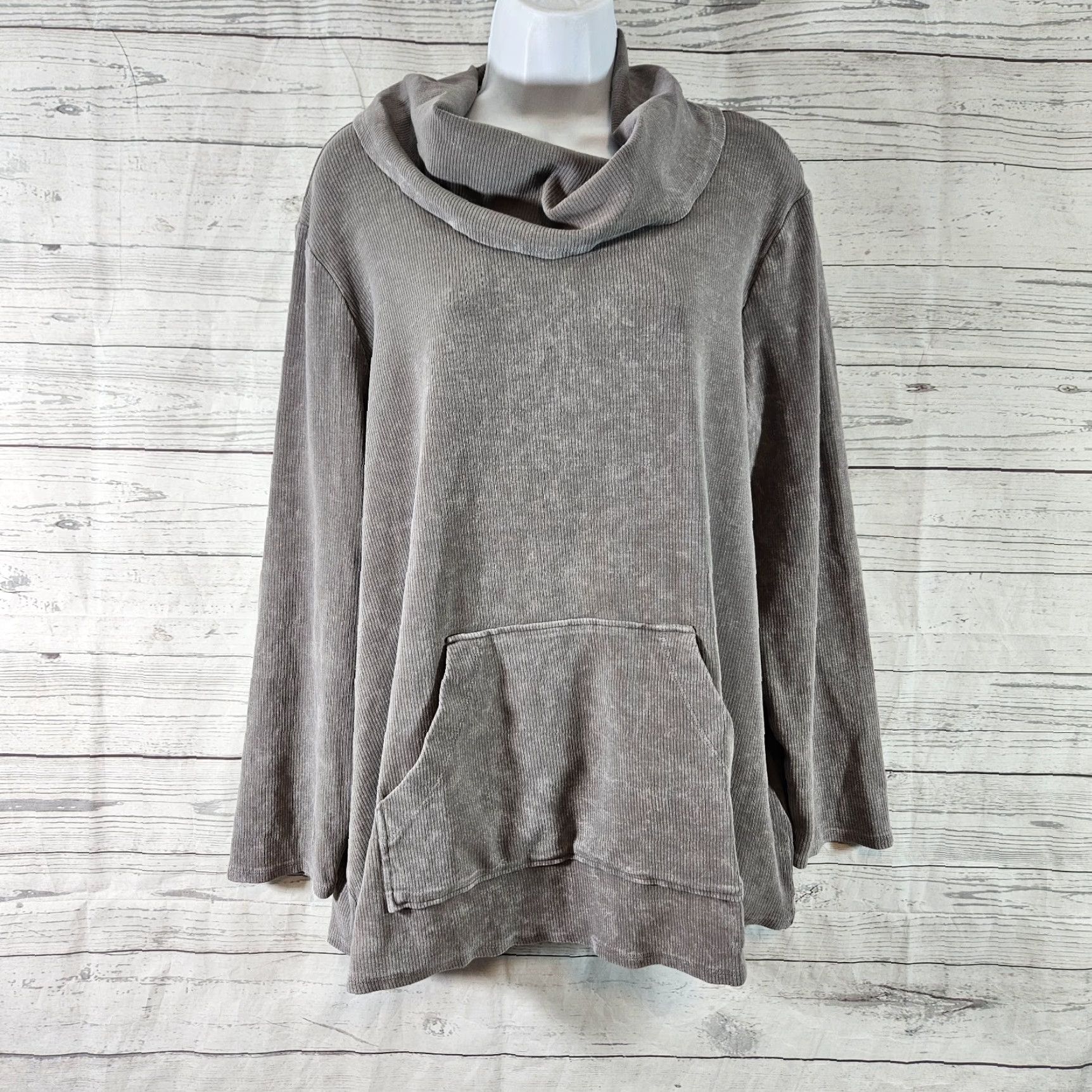 Alife Focus Casual Life Womens Cowl Neck Pullover Sz Medium Gray Cotton Shirt Pullover M Womens Size M / US 6-8 / IT 42-44 - 2 Thumbnail