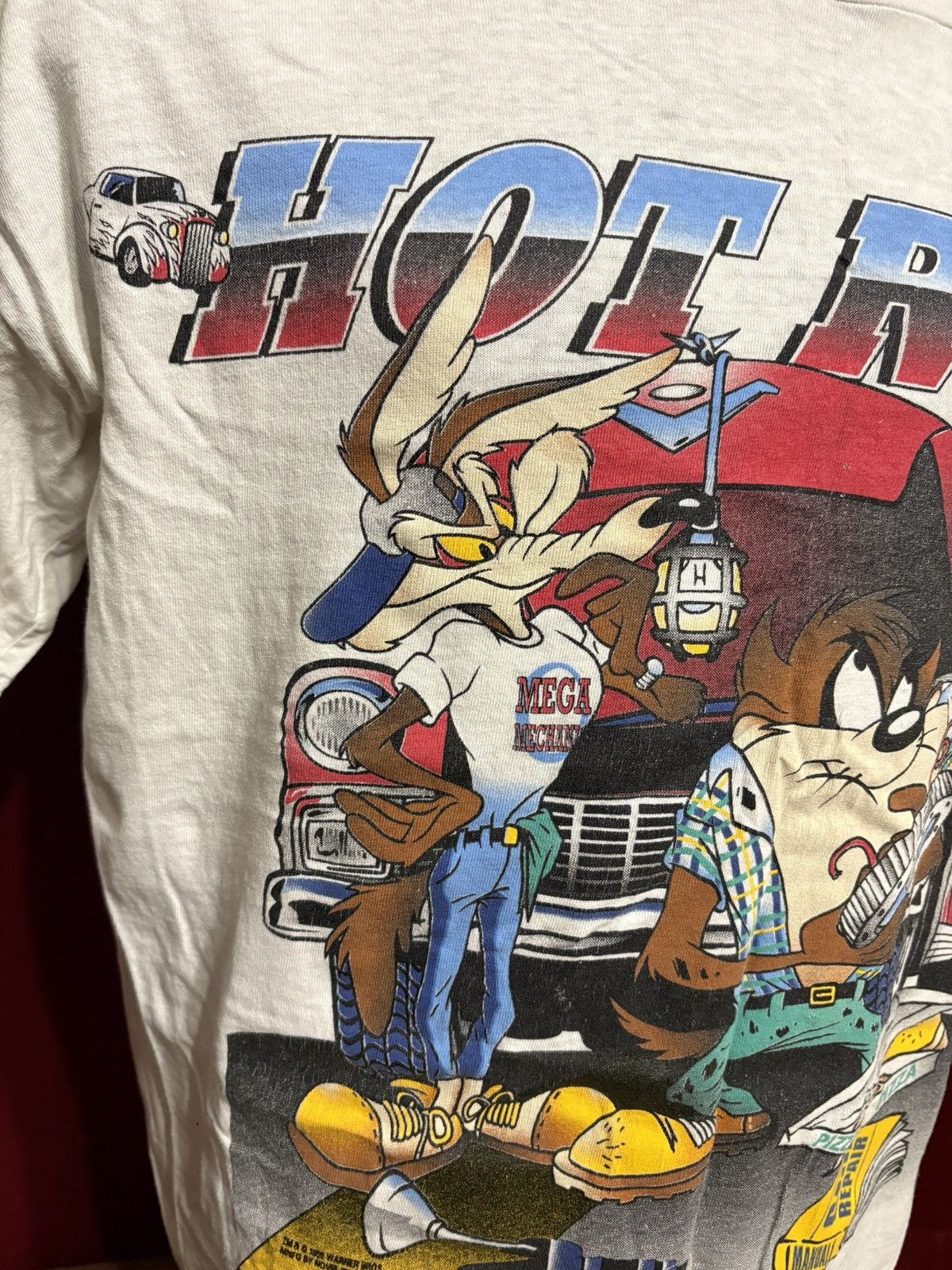 Vintage Vintage Looney Tunes Tshirt 90’s Hot Rods Mechanic Taz Grail Size US L / EU 52-54 / 3 - 2 Thumbnail