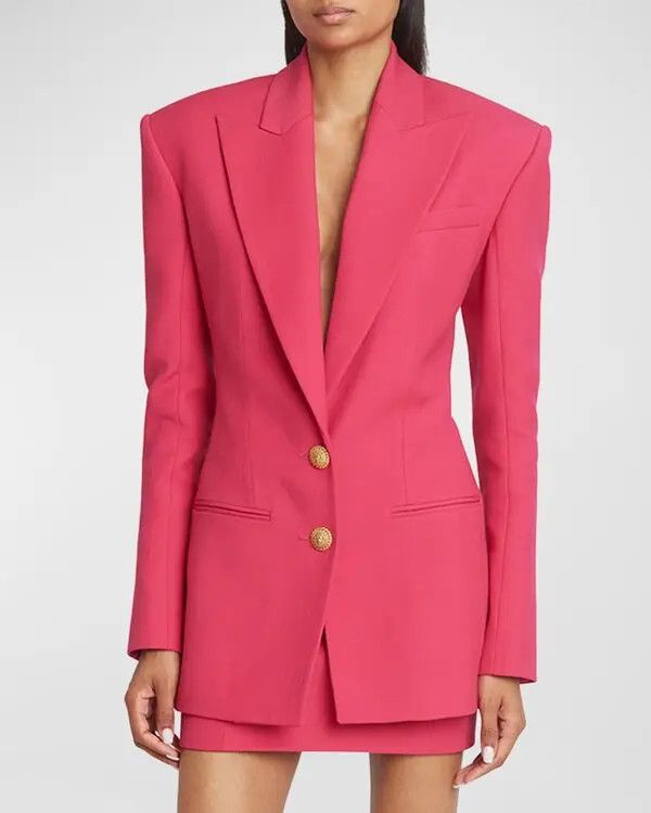 Balmain o1y0525 Blazer in Fuchsia Size M / US 6-8 / IT 42-44 - 2 Thumbnail