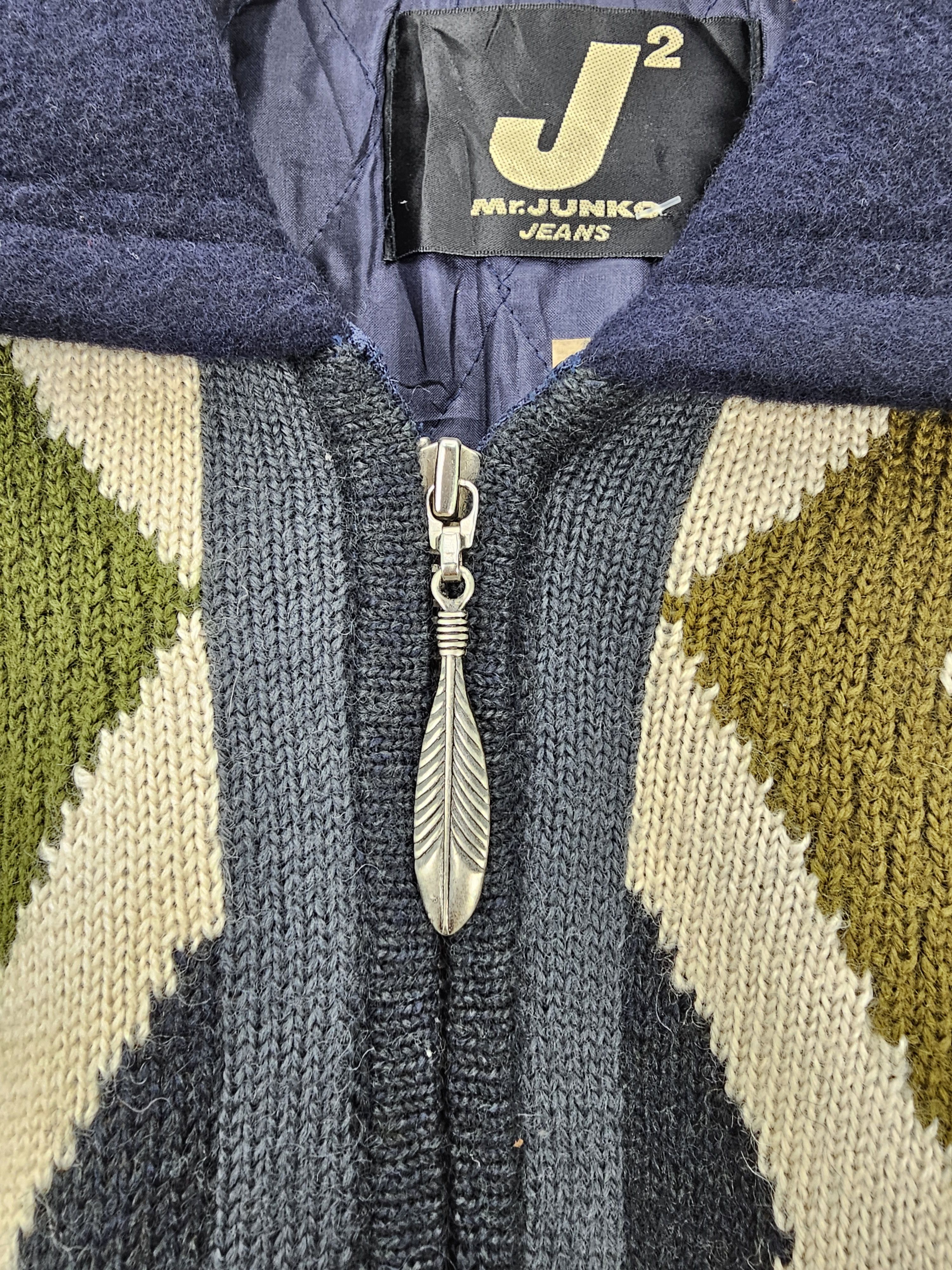 Mr. Junko Vintage MR. JUNKO Jeans Knit Wool Retro Style Jacket J0117 Size US L / EU 52-54 / 3 - 5 Thumbnail