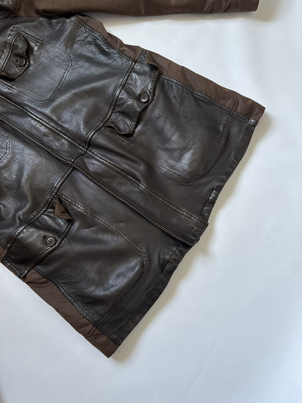 Vintage 2005AW C.P.COMPANY MADE IN ITARY LEATHER SWITCHING COAT Size US M / EU 48-50 / 2 - 5 Thumbnail