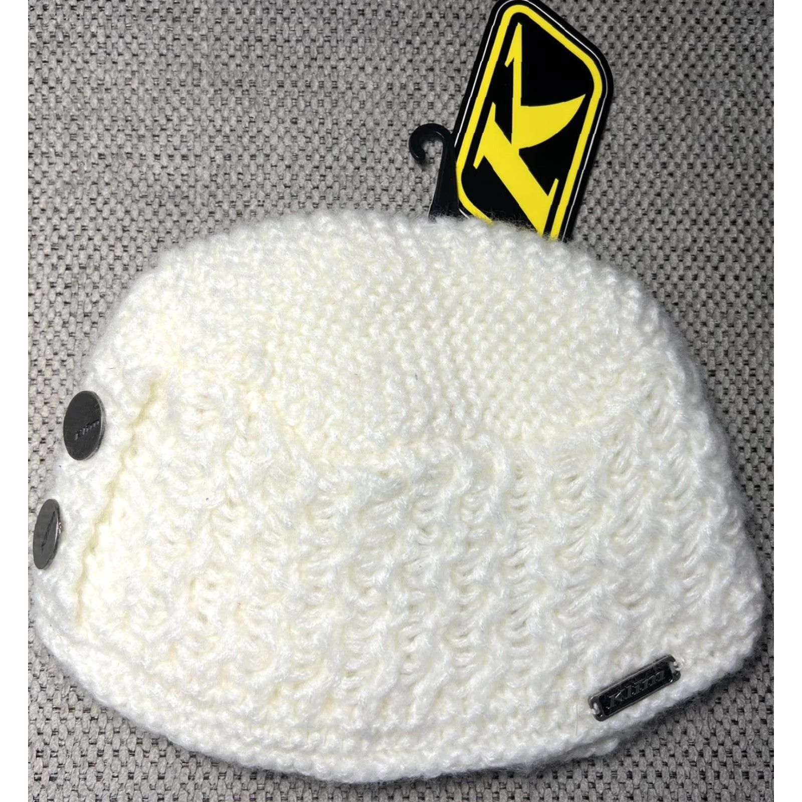 Vintage VINTAGE? NWT Klim Knit Beanie Hat Cap Peak Brim Lined Fleece Women White One Size Winter Winter Cap Womens Size ONE SIZE - 4 Thumbnail