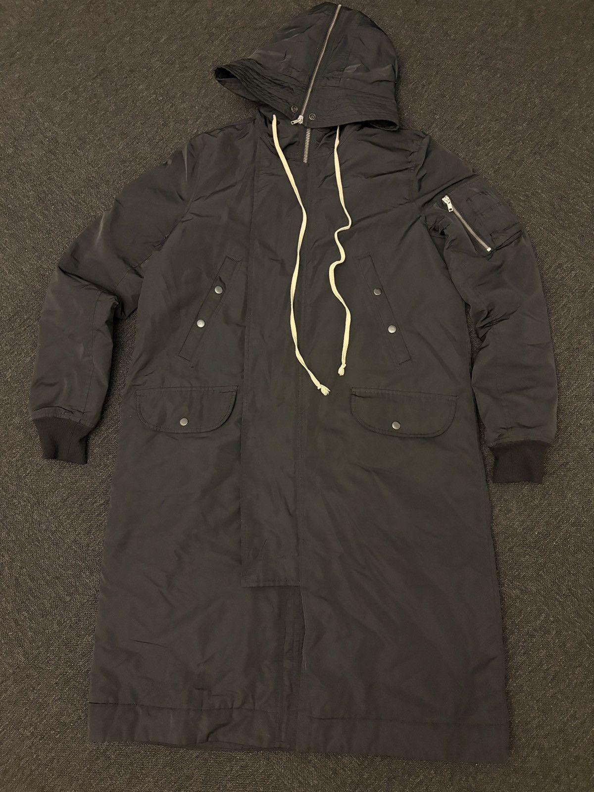 Rick Owens Rick Owens DRKSHDW Black Long 1 Hooded Parka Size US S / EU 44-46 / 1 - 2 Thumbnail