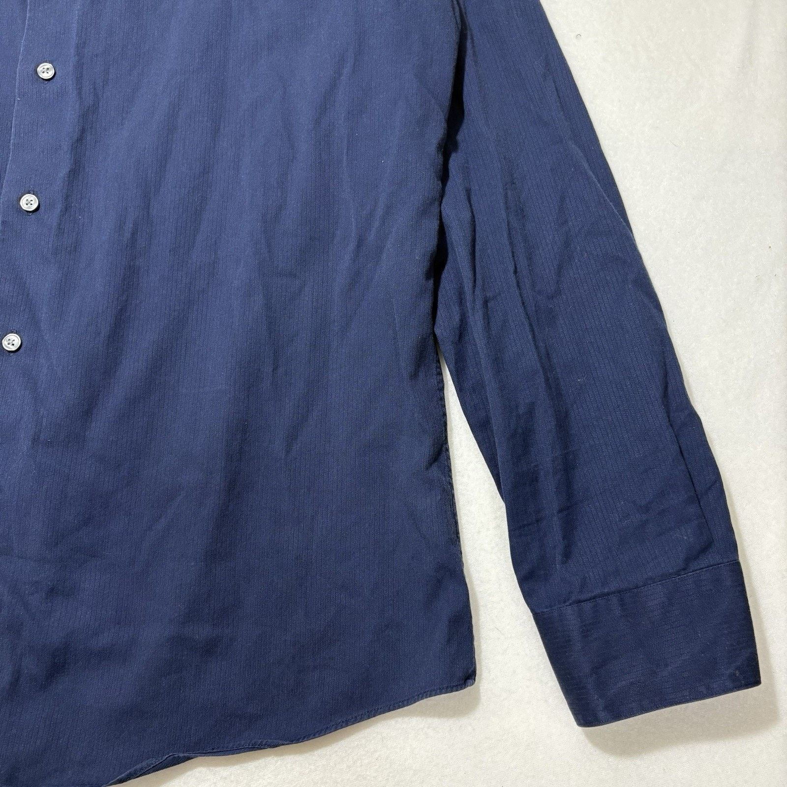 Apt. 9 Apt 9 17.5 36/37 Slim Fit Button Down Dress Shirt Navy Blue Size US XL / EU 56 / 4 - 6 Thumbnail