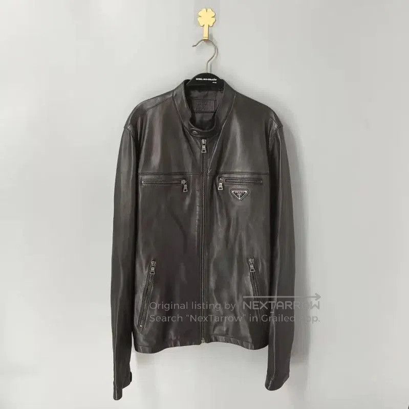 Prada Prada Black Leather Men's Jacket. Size US S / EU 44-46 / 1 - 1 Thumbnail