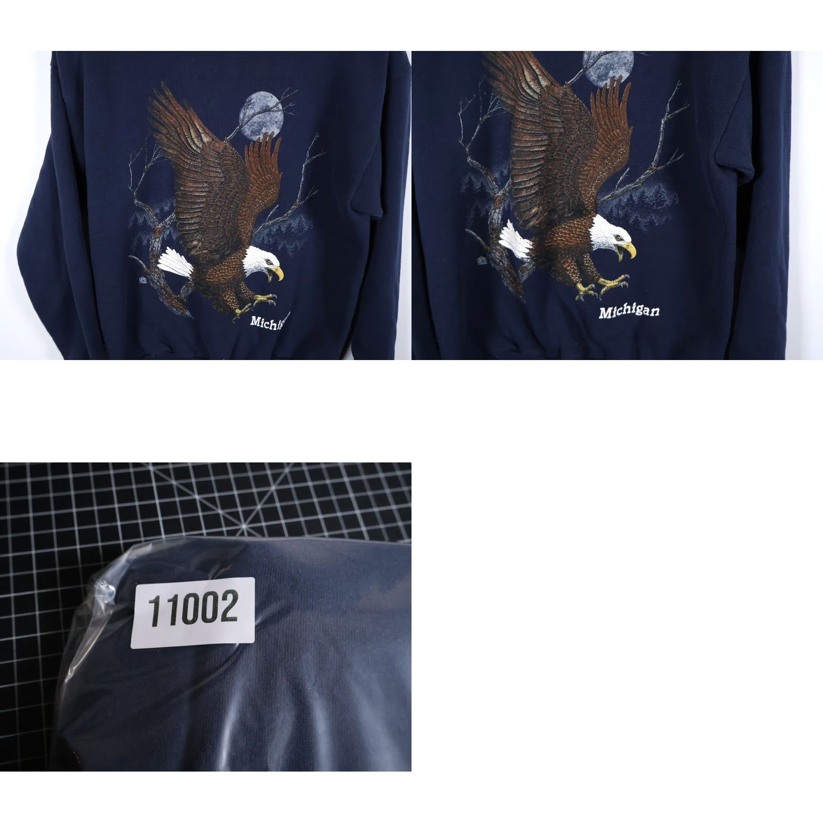 Tultex VINTAGE Tultex Eagle Sweatshirt Graphic Print Blue 50/50 1990s Nature Outdoors Mens Large Adult Medium 90s Retro Size US M / EU 48-50 / 2 - 9 Thumbnail