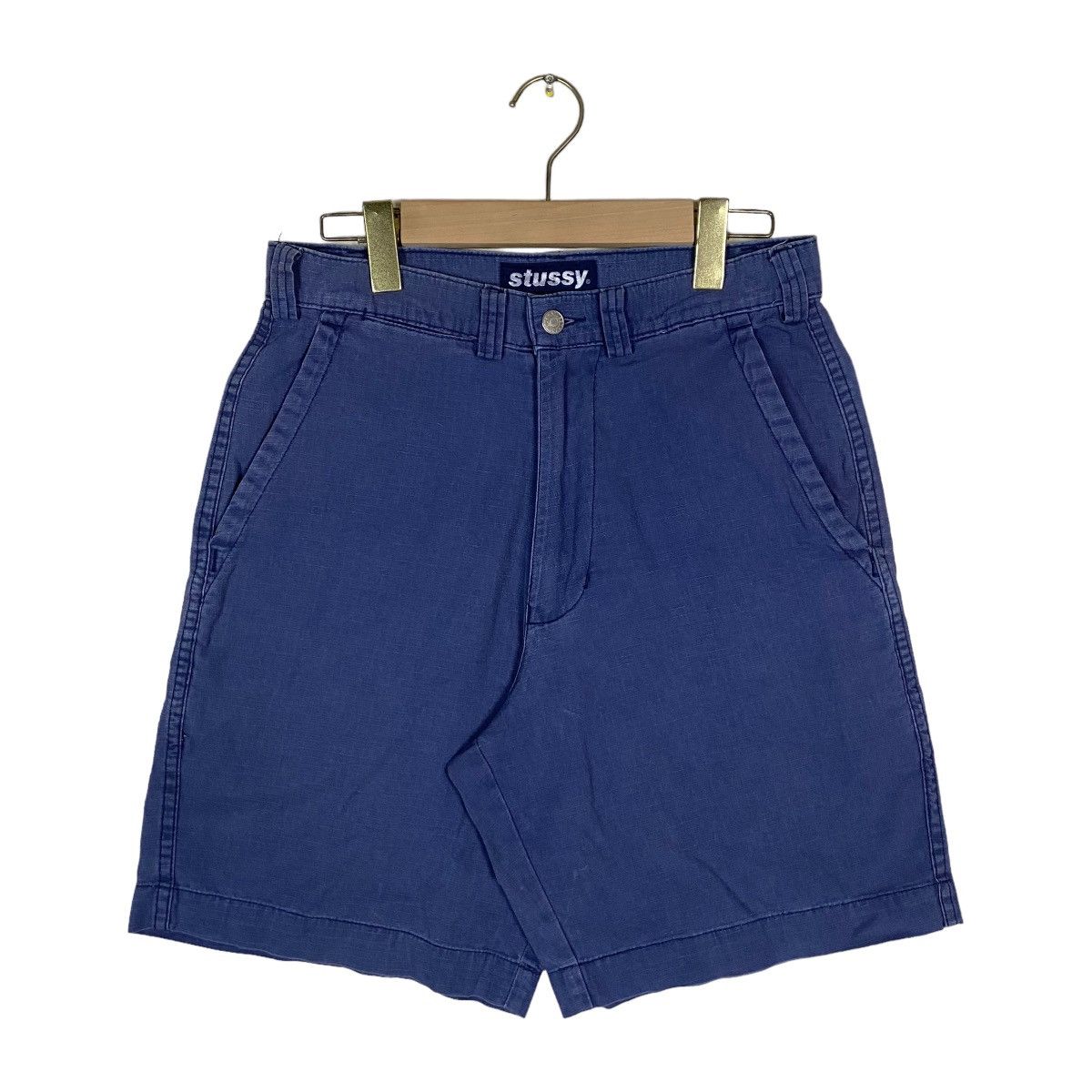 image of Vintage Stussy Cotton Denim Style Shorts Pants in Blue, Men's (Size 28)