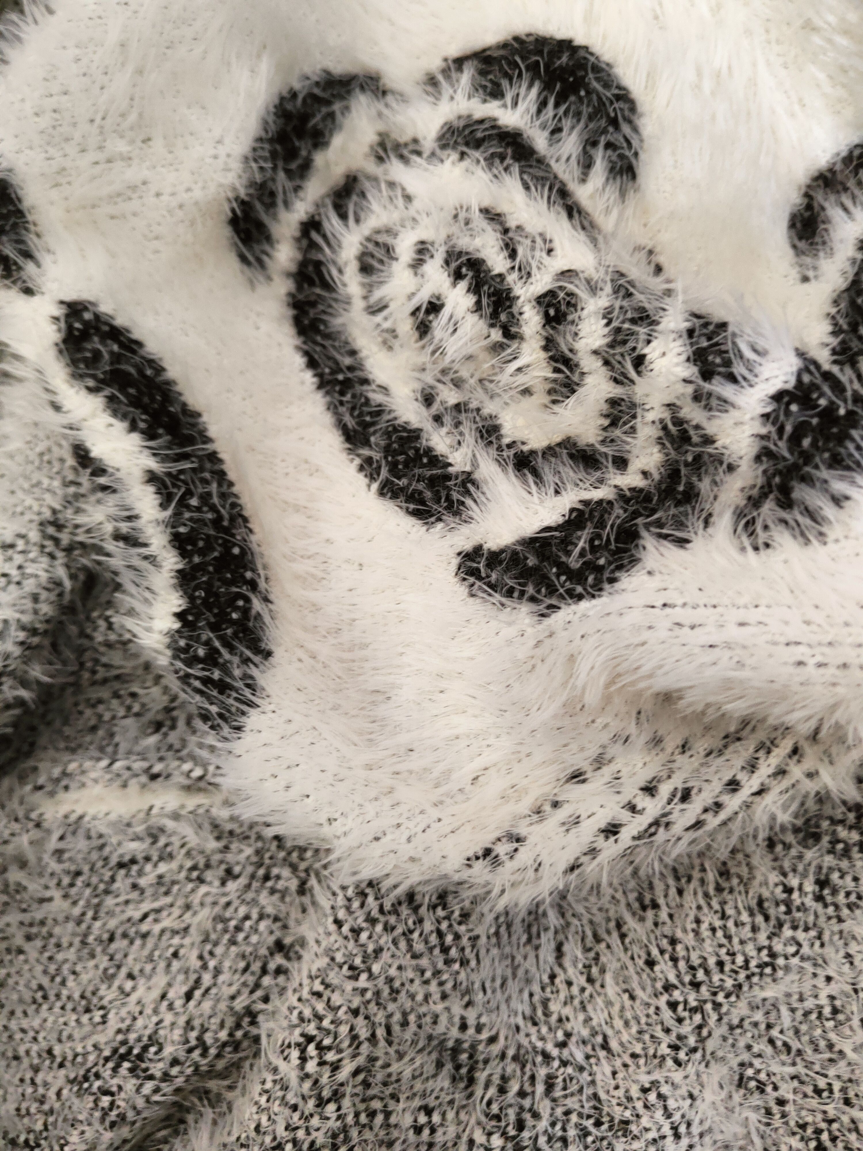 Japanese Brand DL Todo Black White Fur Mohair Knitwear #46-985 Size S / US 4 / IT 40 - 12 Thumbnail