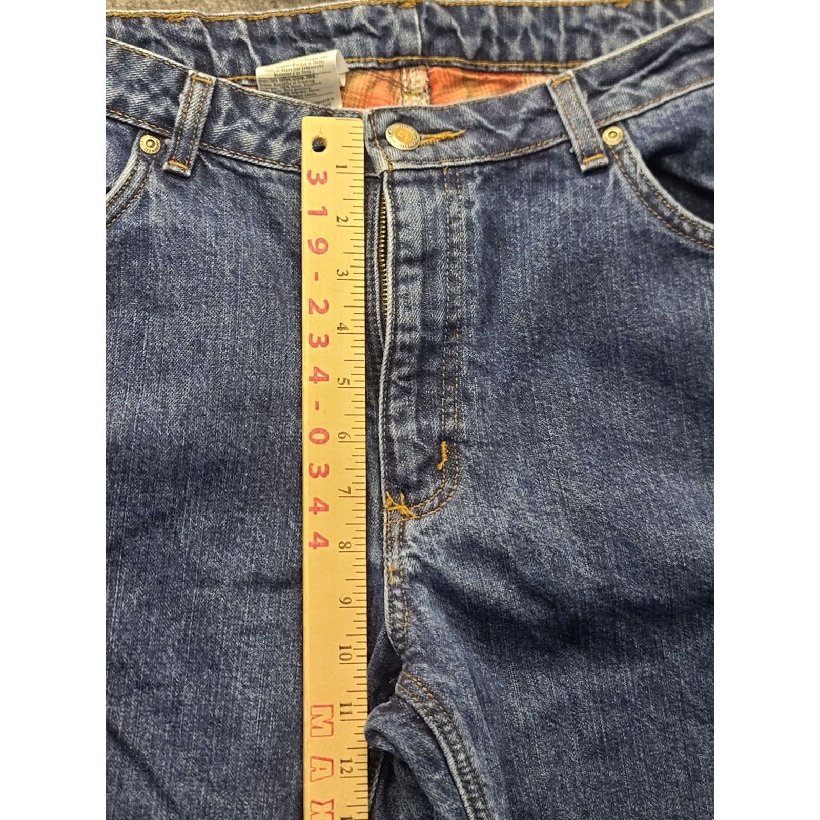 Carhartt Carhartt Jeans Womens 16x32 Regular Flannel Lined Straight Leg Blue 100% Cotton Workwear Mens? No. Size 38" / US 16 / IT 52 - 5 Thumbnail