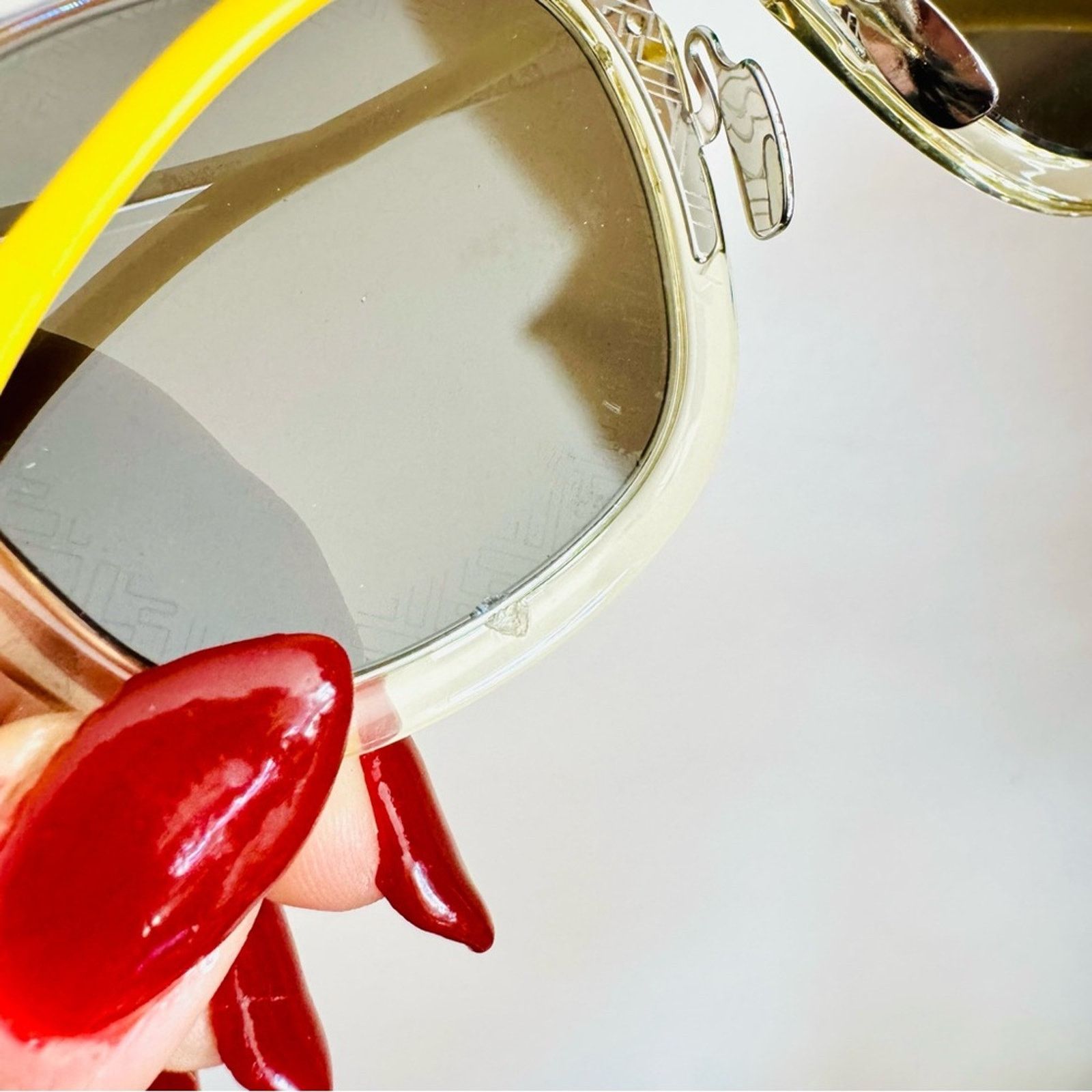 Fendi FENDI Silver Yellow Grey Mirror Lens $595 Sunglasses Case Size ONE SIZE - 14 Thumbnail