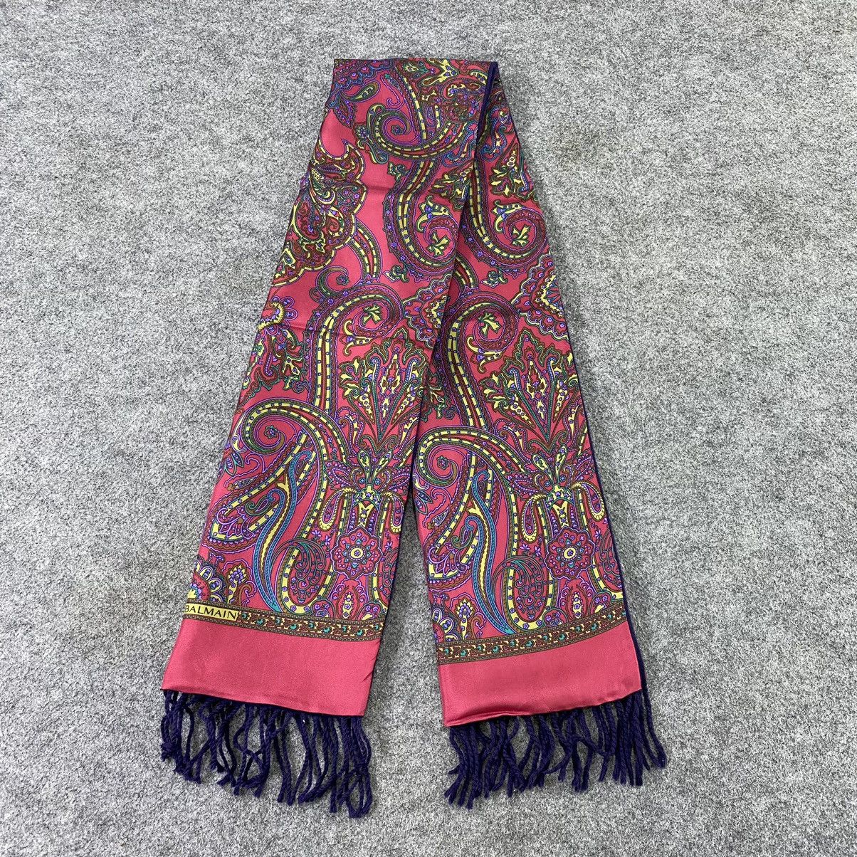 Pierre Balmain × Vintage Pierre Balmain Paisley Silk/Wool Scarf Muffler - T1284 Size ONE SIZE - 2 Thumbnail