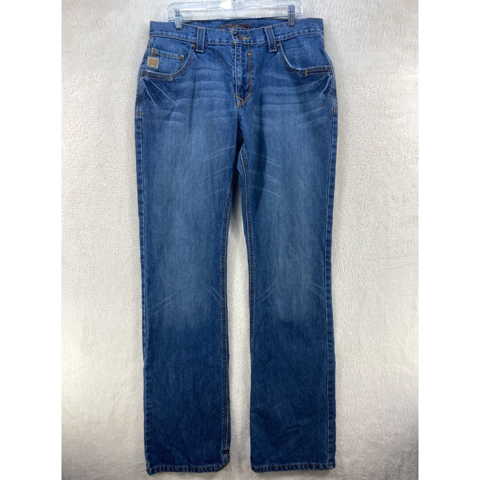 Denime Cinch Carter Mens Jeans 34x38 Relaxed Fit Medium Stone Blue Denim Cowboy Western Shirt Size US 34 / EU 50 - 4 Thumbnail