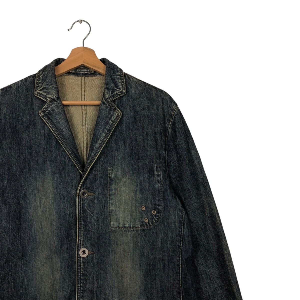 PPFM 🔥VINTAGE DENIM BIKER JACKET PPFM ISSEY MIYAKE Size US L / EU 52-54 / 3 - 8 Thumbnail