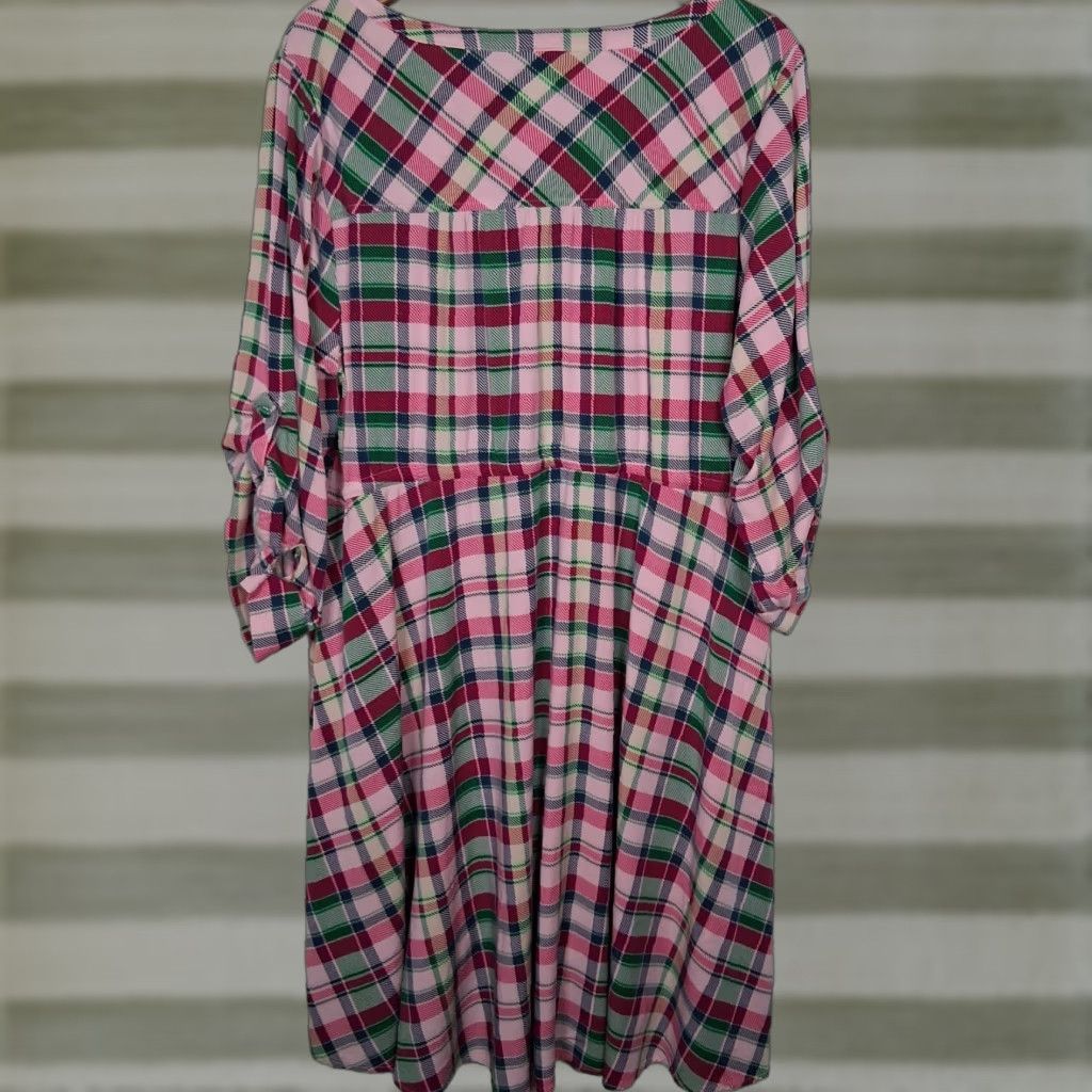 Torrid VINTAGE Torrid Dress Plaid Pattern Knit Zip V-Neck 3X 3/4 Sleeve Midi High Low Shirt Dress Women Plus Size XXL / US 16-18 / IT 52-54 - 1 Thumbnail