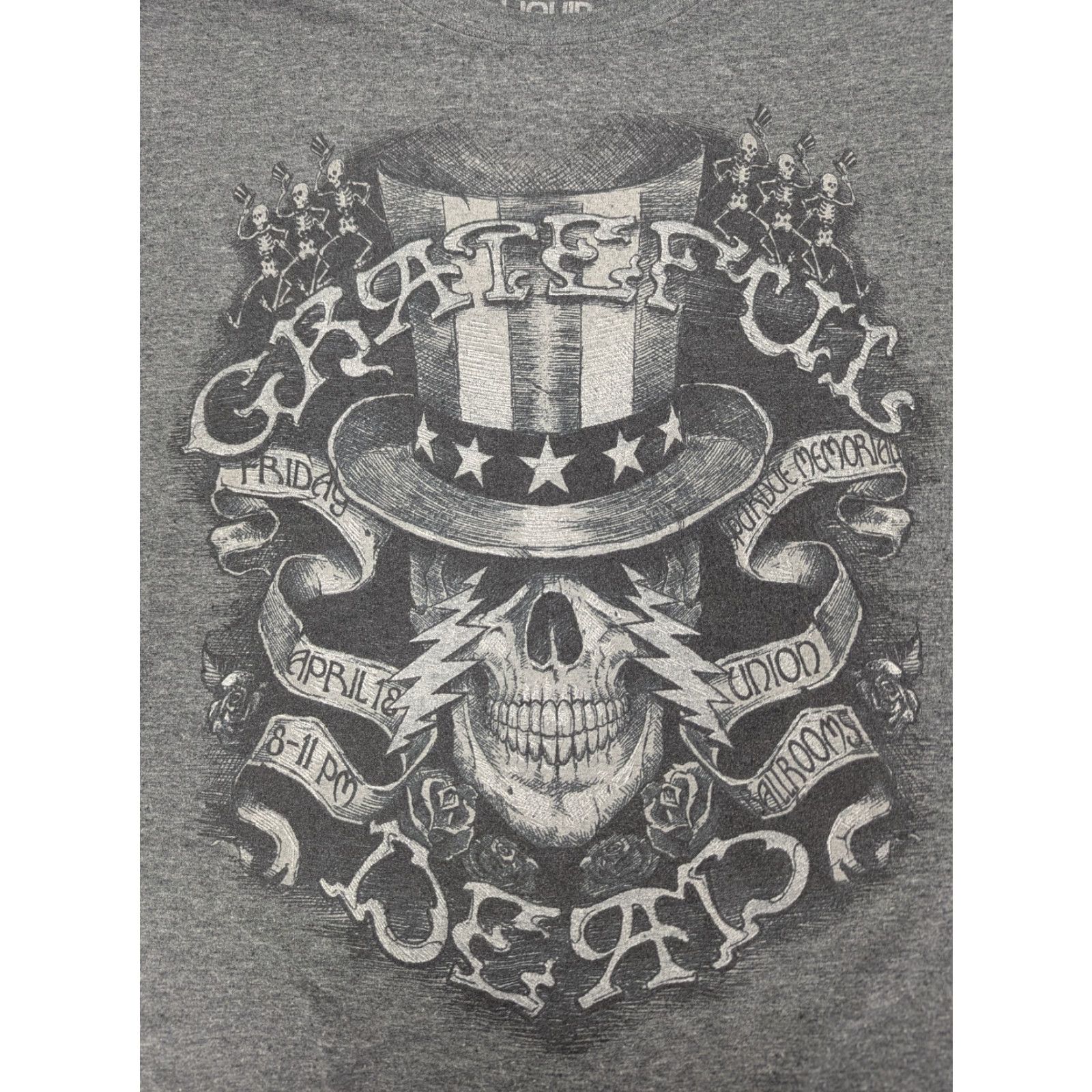Vintage Grateful Dead Memorial Ballroom Music Band Rock Adult Grey Mens XL Tee T-Shirt Size US XL / EU 56 / 4 - 2 Thumbnail