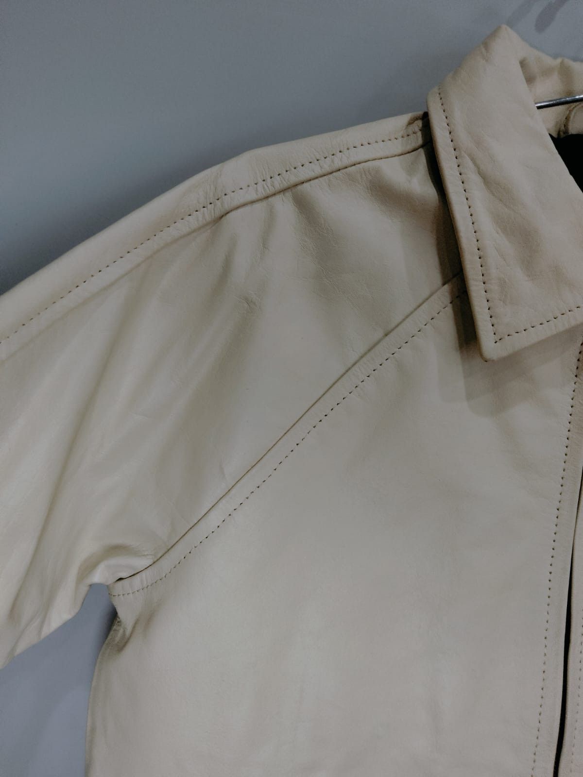 Vintage Wleti Original Beige Sheep Leather Jacket (Unisex) Size US M / EU 48-50 / 2 - 10 Thumbnail