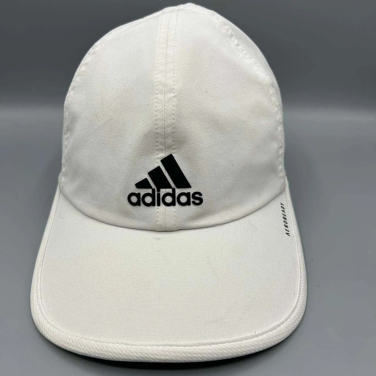 Adidas Adidas 3 Stripes Aeroready Hat Men White Gray Strap Back Cap Size ONE SIZE - 1 Thumbnail
