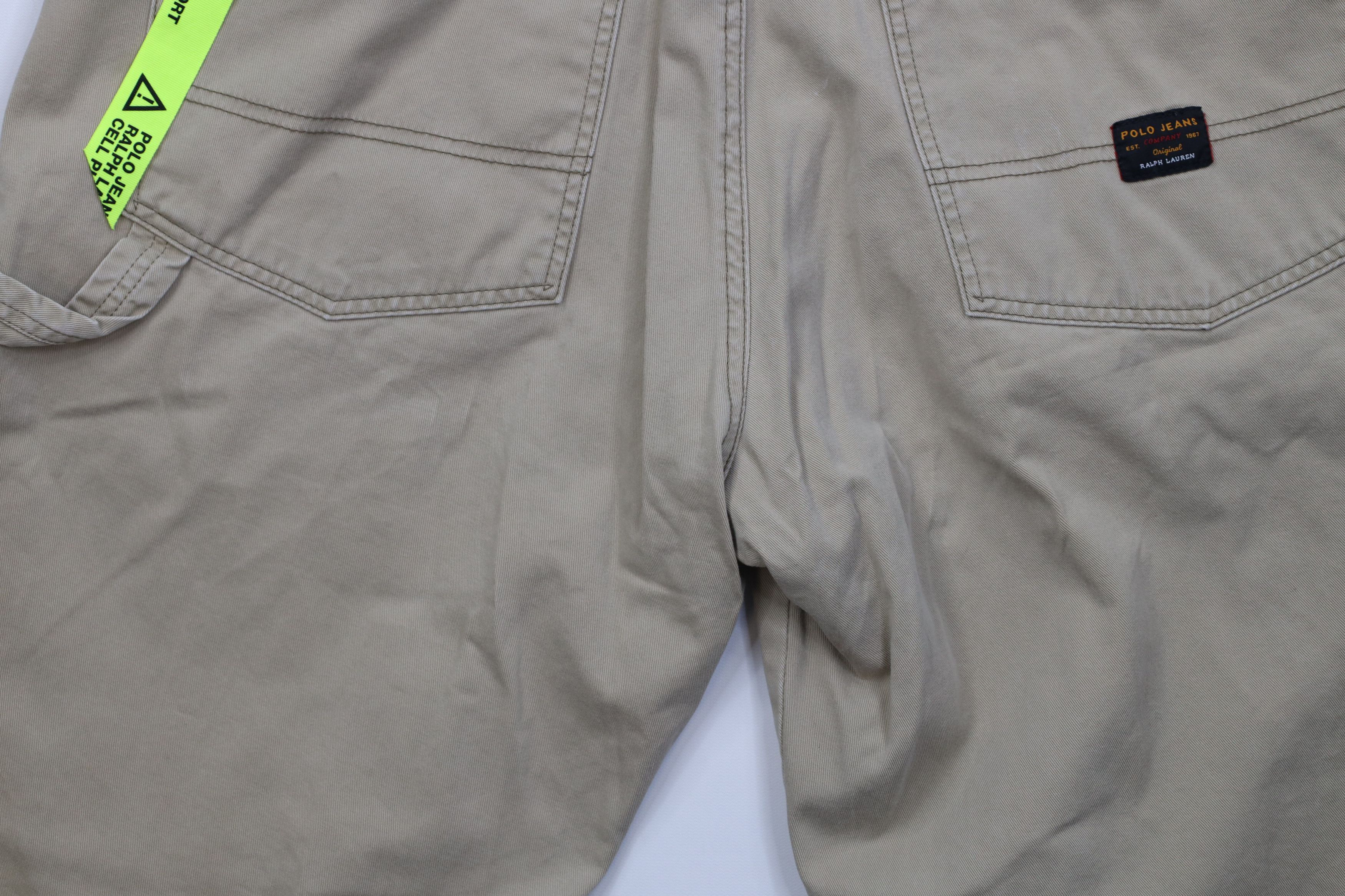 Ralph Lauren Vintage 90s Y2K Ralph Lauren Cell Phone Pocket Shorts Beige Size US 33 - 11 Thumbnail