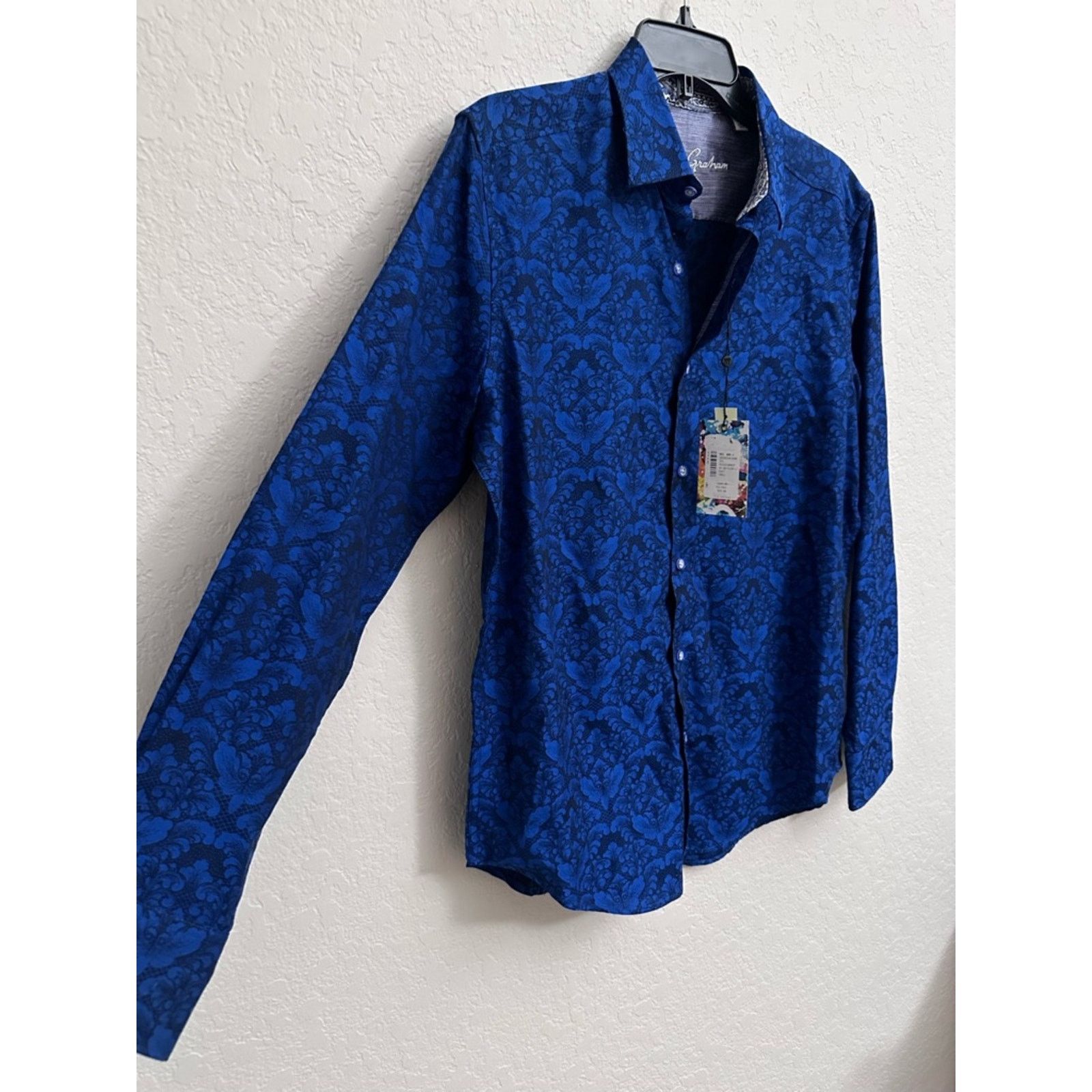 Robert Graham Robert Graham Bayview Cotton Button-Up Shirt Navy Men Small Size US S / EU 44-46 / 1 - 5 Thumbnail