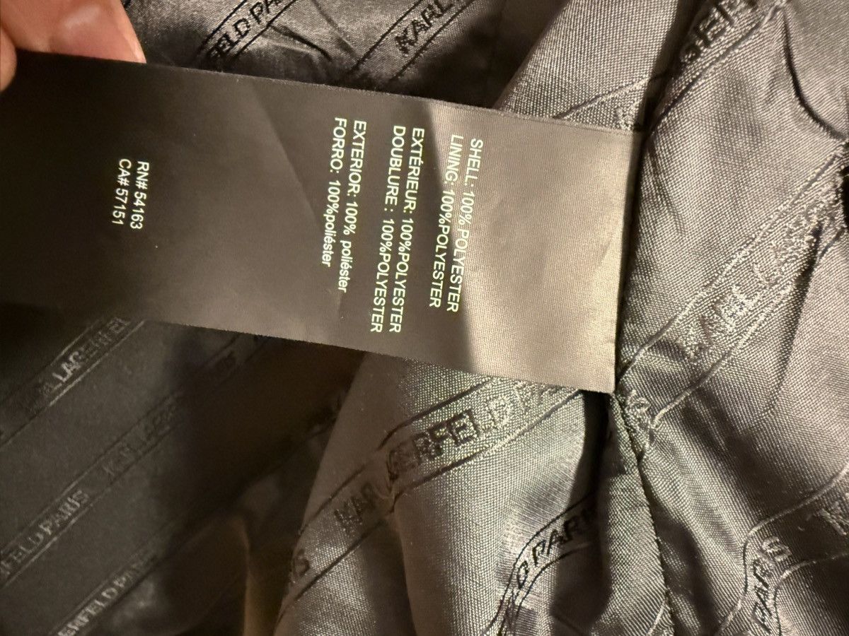 Karl Lagerfeld KARL LAGERFELD Logo Enamel Pin Tweed Moto Jacket In Black Size L / US 10 / IT 46 - 4 Thumbnail