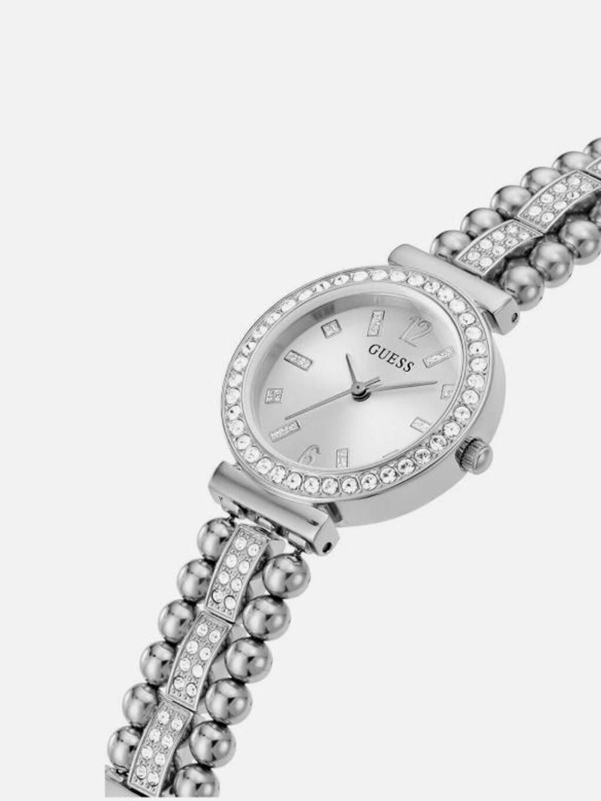 Guess GUESS Ladies Dress Ball & Crystal 30mm Watch – Silver-Tone Size ONE SIZE - 3 Thumbnail