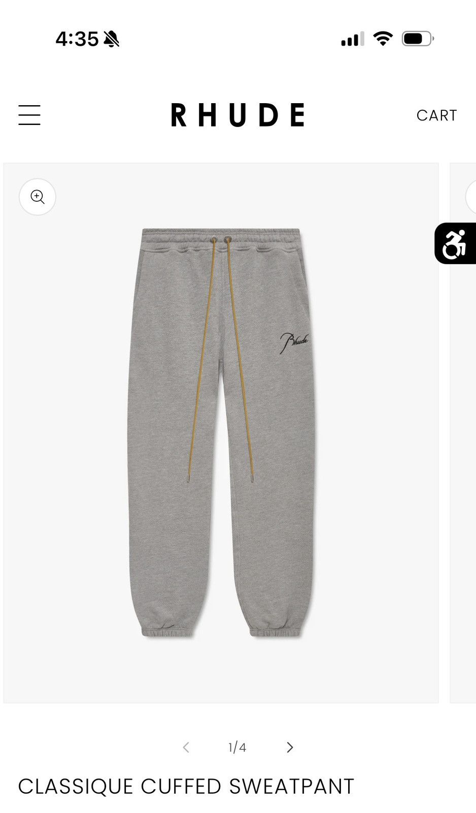 Rhude Rhude Grey Sweatpants Brand New size medium Size US 32 / EU 48 - 1 Thumbnail