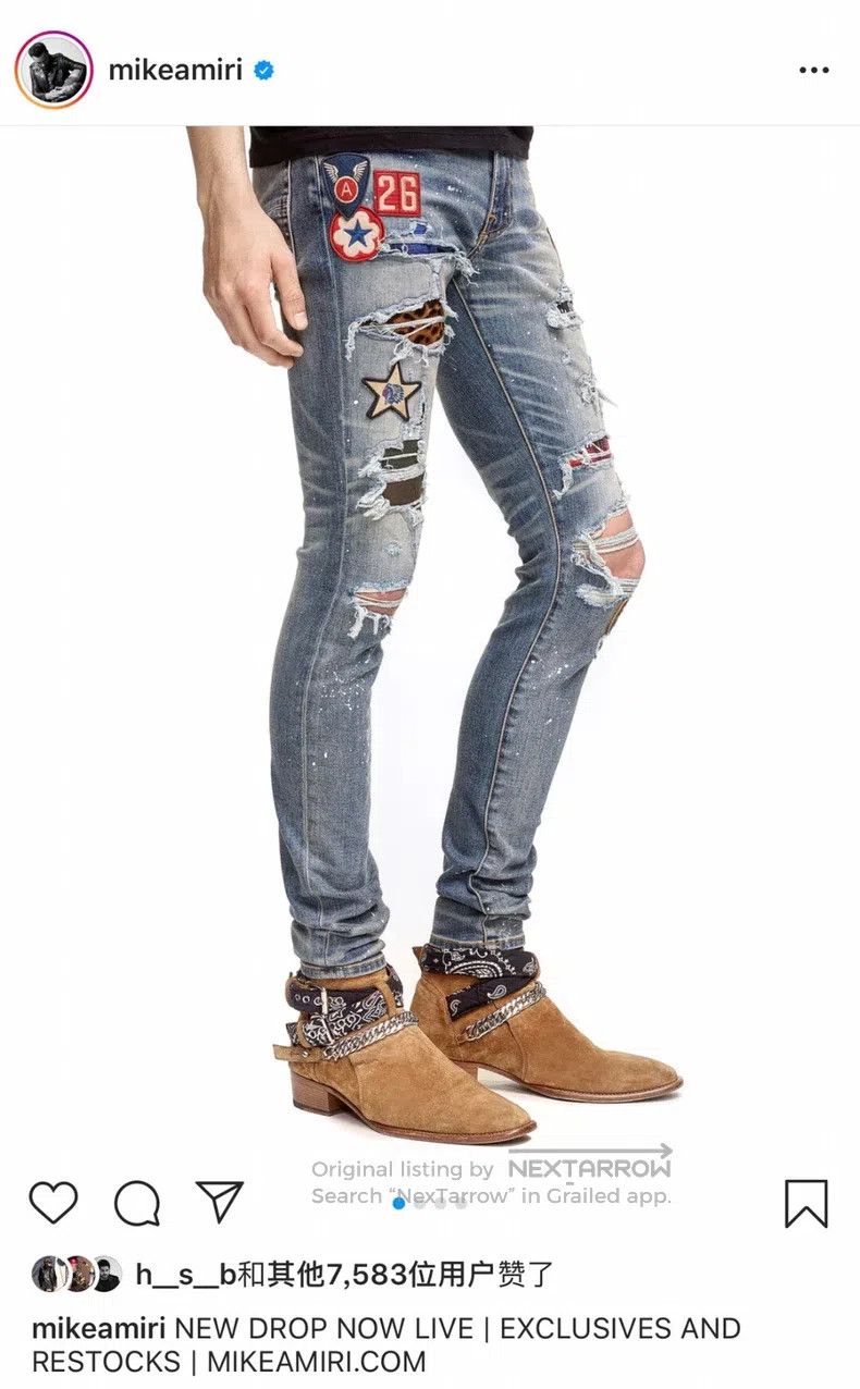 Amiri Amiri Size 31 Leopard print badge patch jeans Size US 31 - 9 Thumbnail