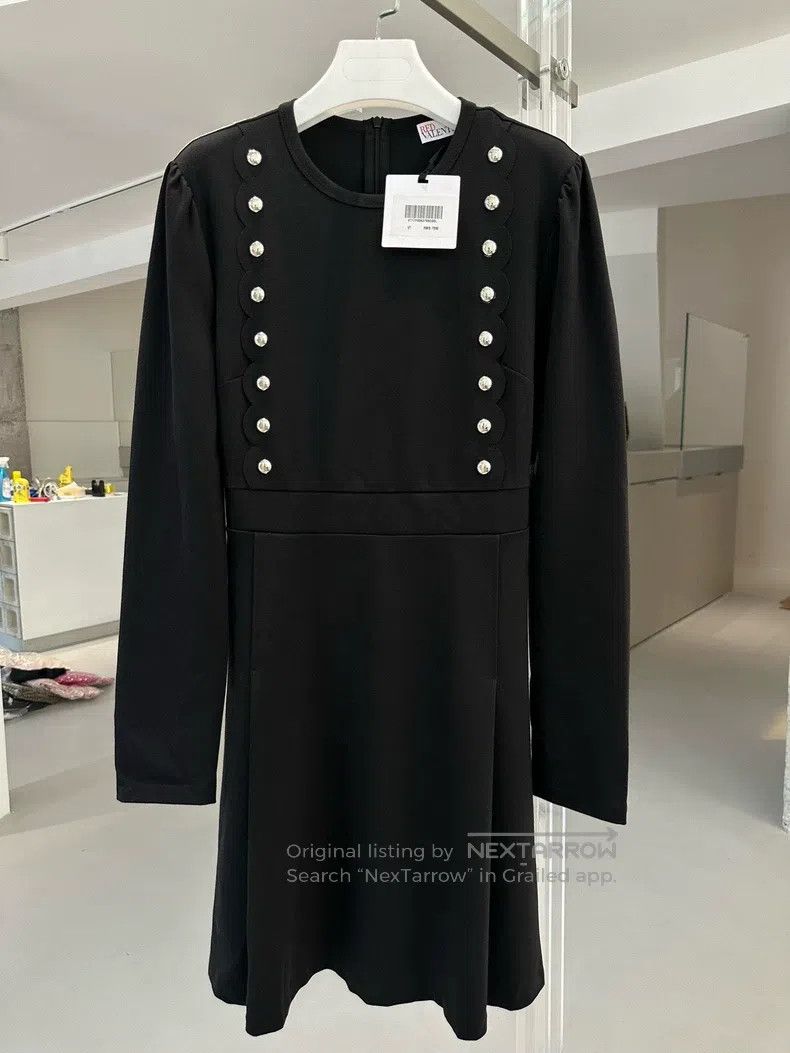 Valentino Valentino Black dress with double-breasted design Size L / US 10 / IT 46 - 1 Thumbnail