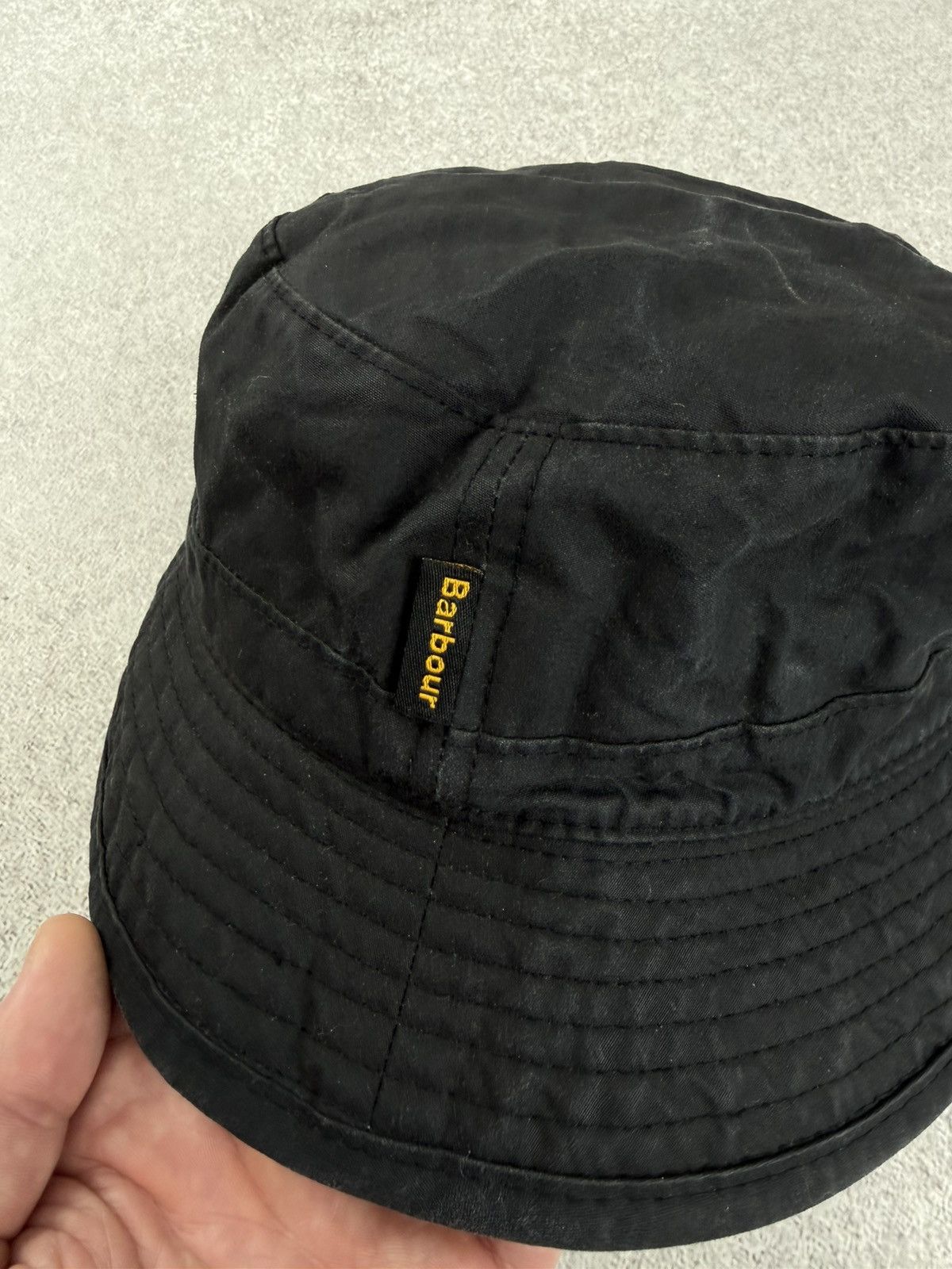 Barbour Barbour Waxed Bucket Hat Black Unisex Size S Size ONE SIZE - 3 Thumbnail