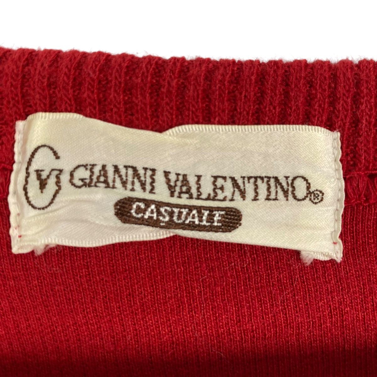Gianni Valentino × Valentino Vintage Gianni Valentino Embroidered Crewneck Sweatshirt Red Size M / US 6-8 / IT 42-44 - 6 Thumbnail