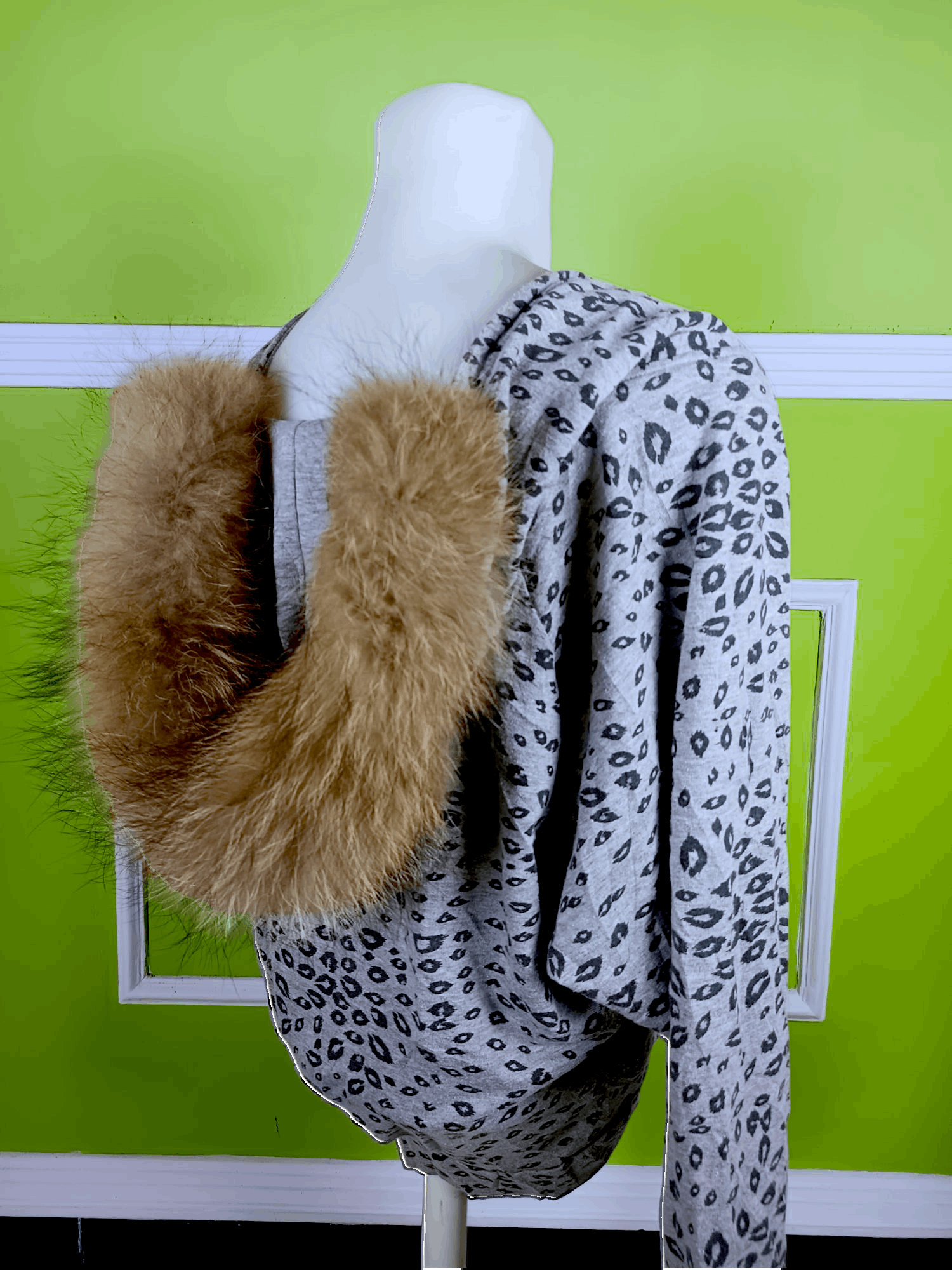 Japanese Brand × Le Grande Bleu (L.G.B.) LIQUID GIRL Oversized Fur Leopard Batwing Zip Hoodie Size US XXL / EU 58 / 5 - 20 Thumbnail