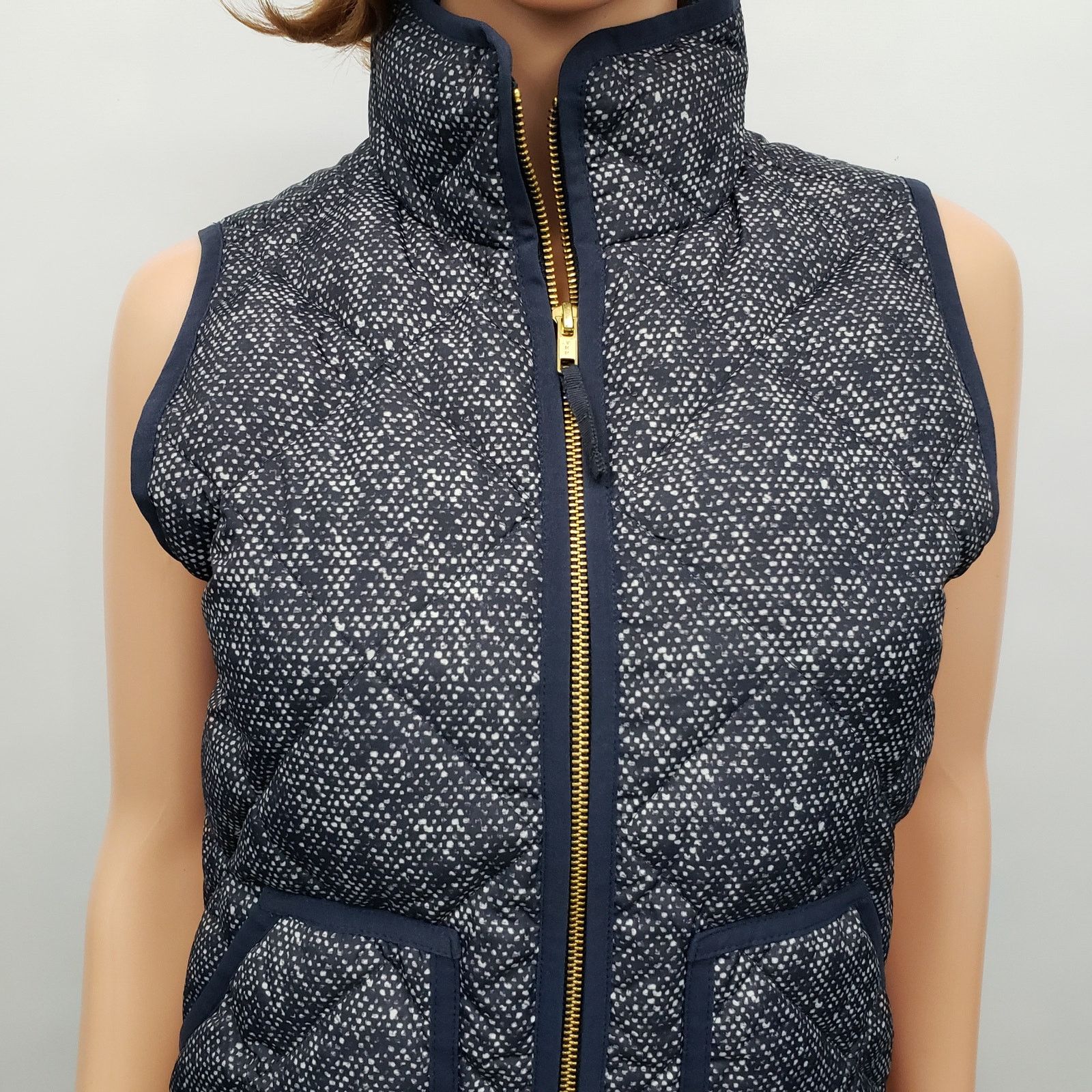 J.Crew J.CREW Excursion Vest Quilted Down Speckled Navy XXS/XS/S Size ONE SIZE - 6 Thumbnail