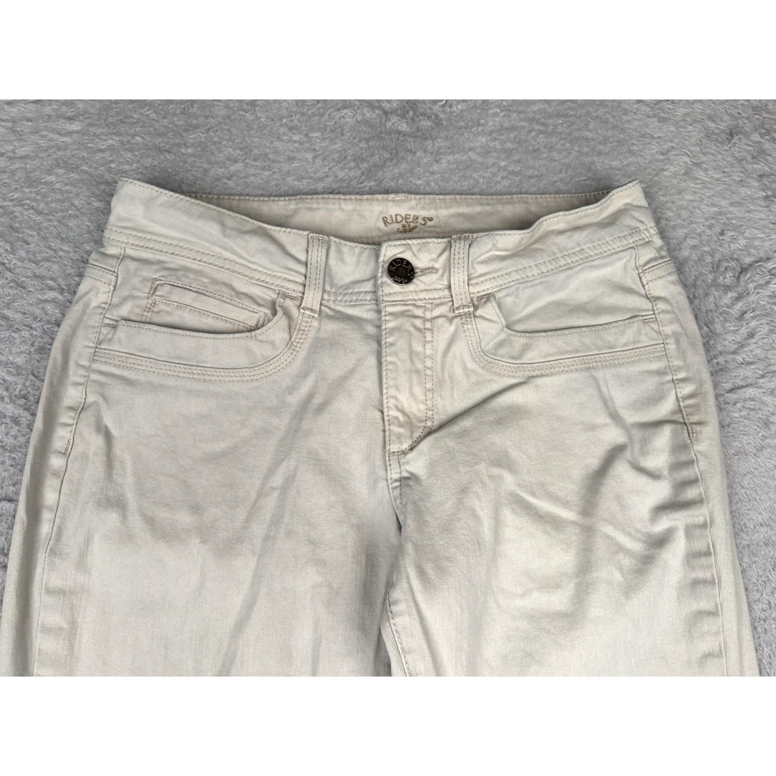 Lee Riders By Lee Jeans Womens 8P Petite Beige Mid Rise Straight Jeans Size 30" / US 8 / IT 44 - 4 Thumbnail