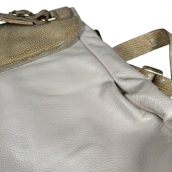 Genuine Leather CC Skye Onie Messenger Crossbody Bag Snake Embossed in Beige Size ONE SIZE - 13 Thumbnail