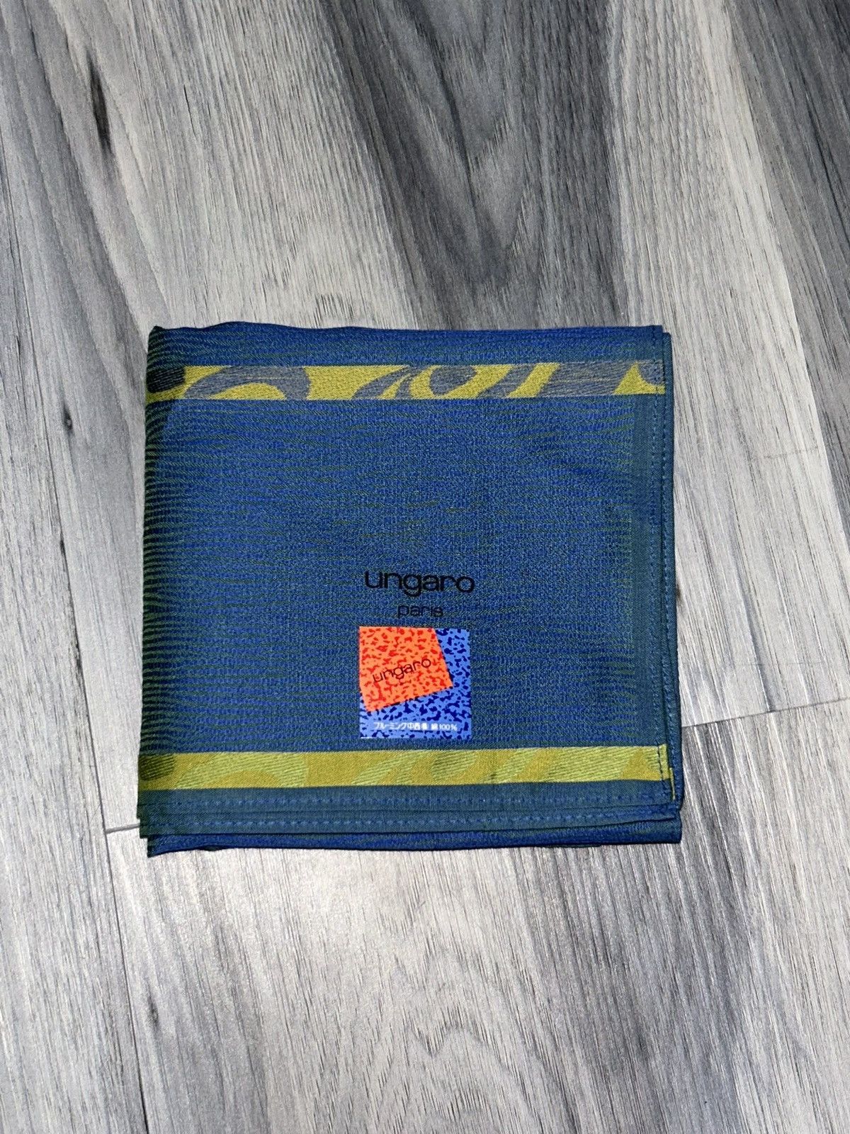 Ungaro Paris Ungaro Paris Vintage Blue & Green 2 Tone Handkerchief Scarf Size ONE SIZE - 10 Thumbnail